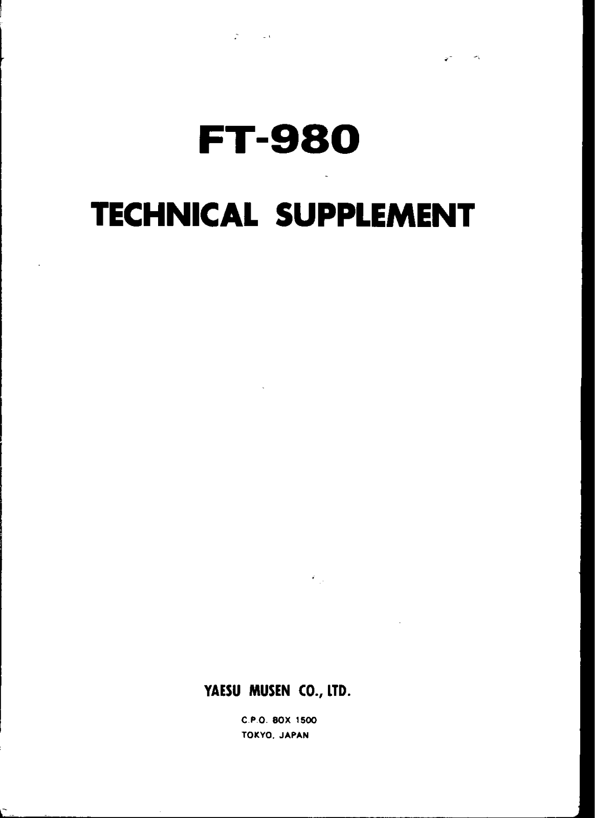 Yaesu FT-980 Service Manual