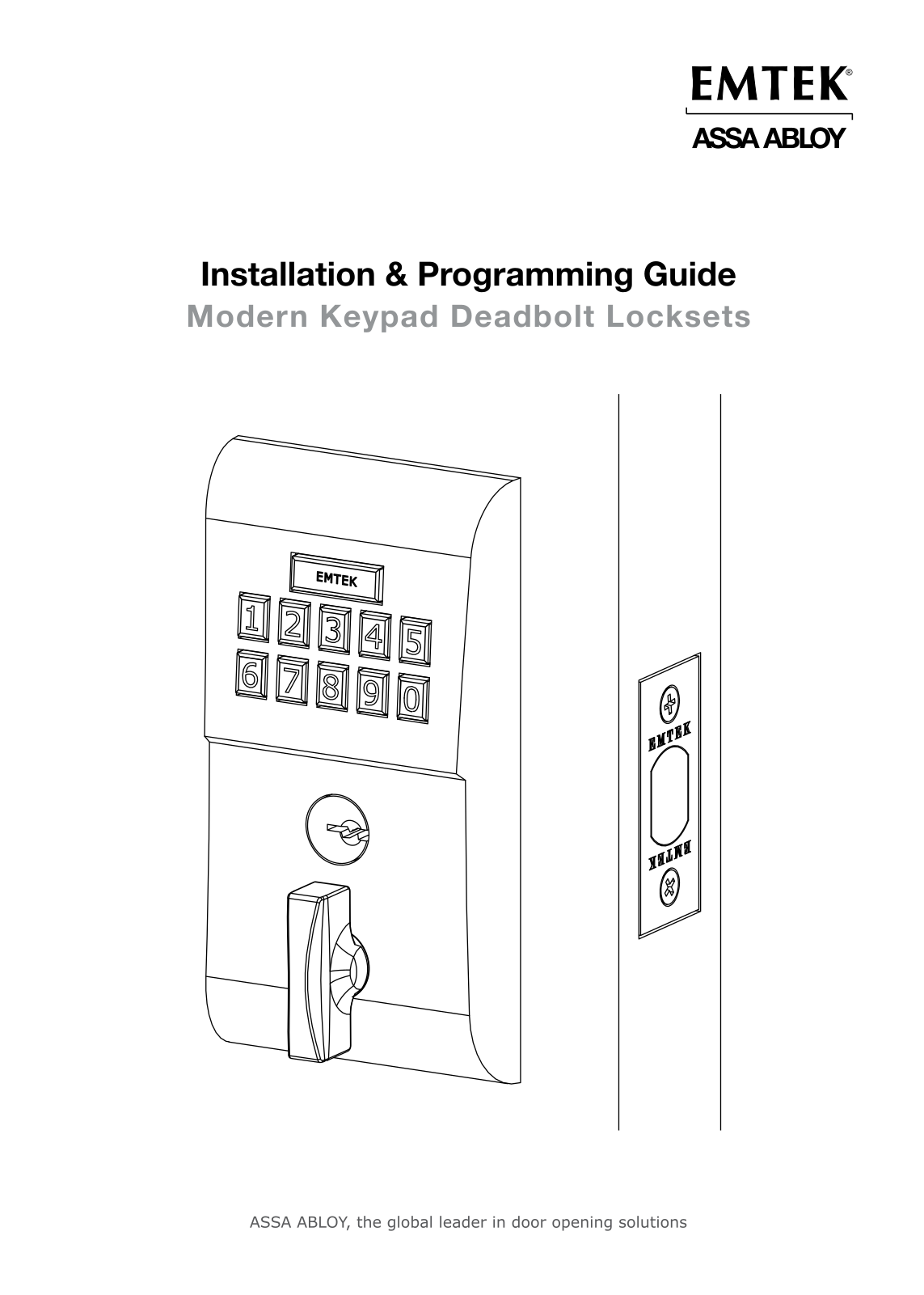 Emtek Modern Keypad Deadbolt Locksets User Manual