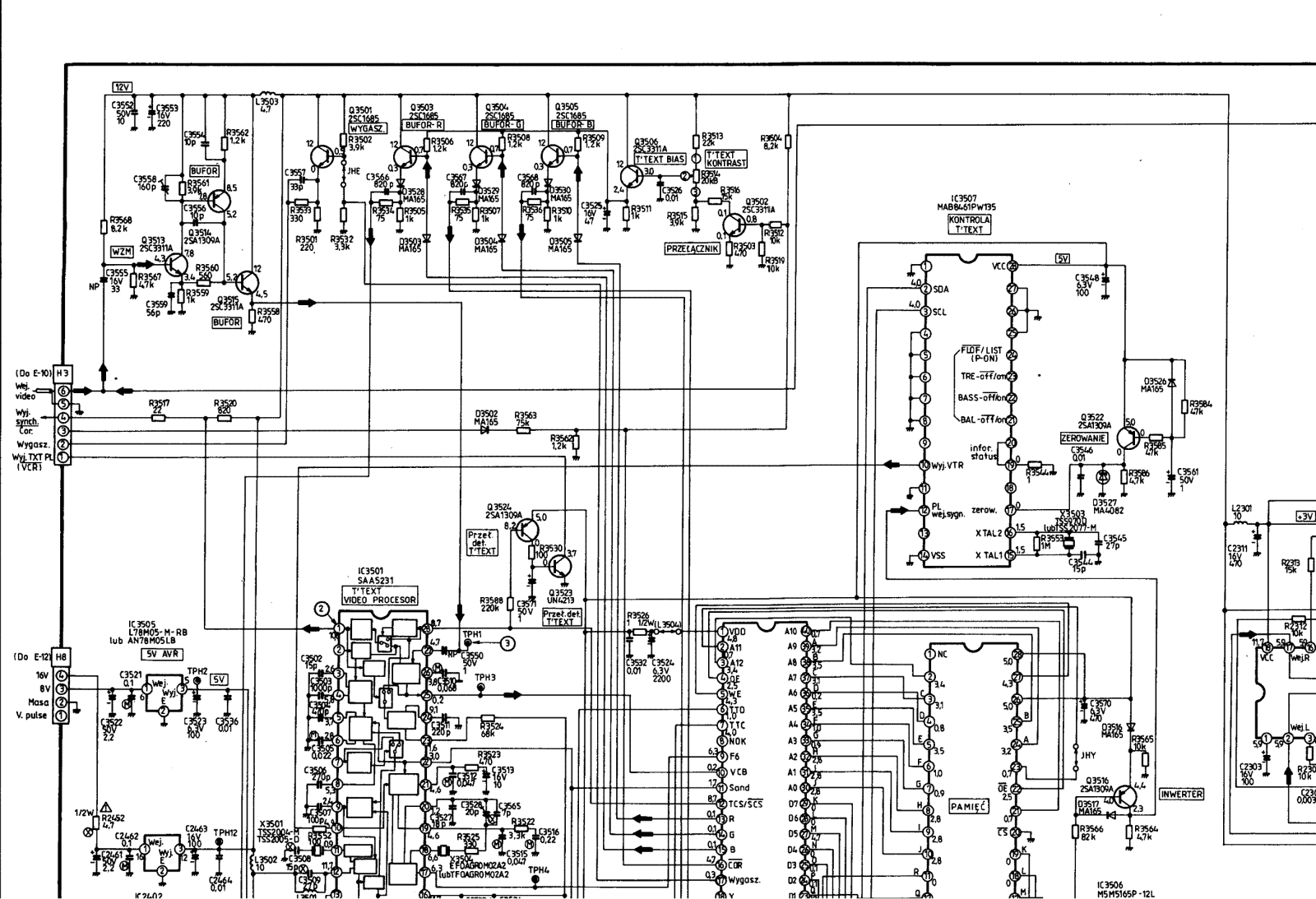 Panasonic TX24W1D, TX28W1D Schematic