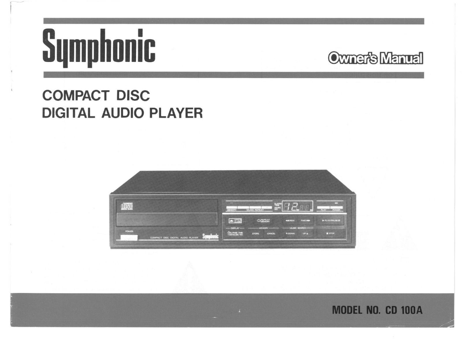 Funai CD100A User Manual