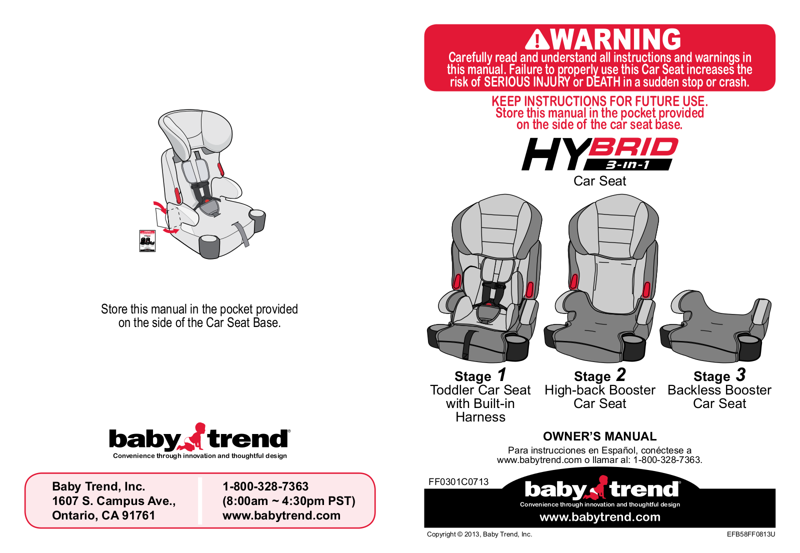 BabyTrend HYBRID 3-IN-1 User Manual