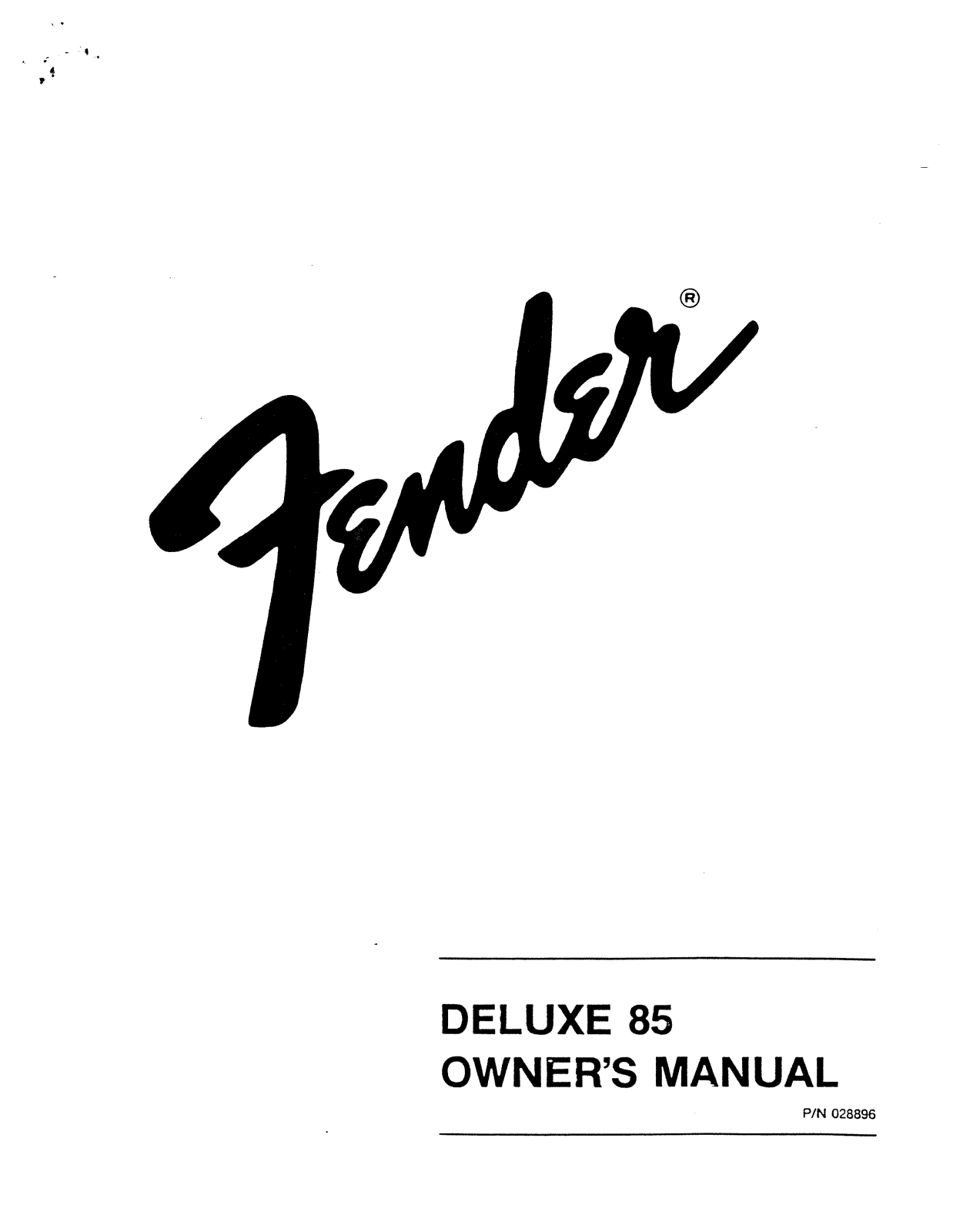 Fender Deluxe 85 User Manual