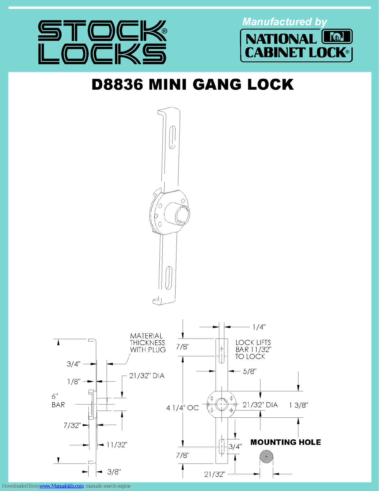 COMPX National D8836 Instruction Sheet