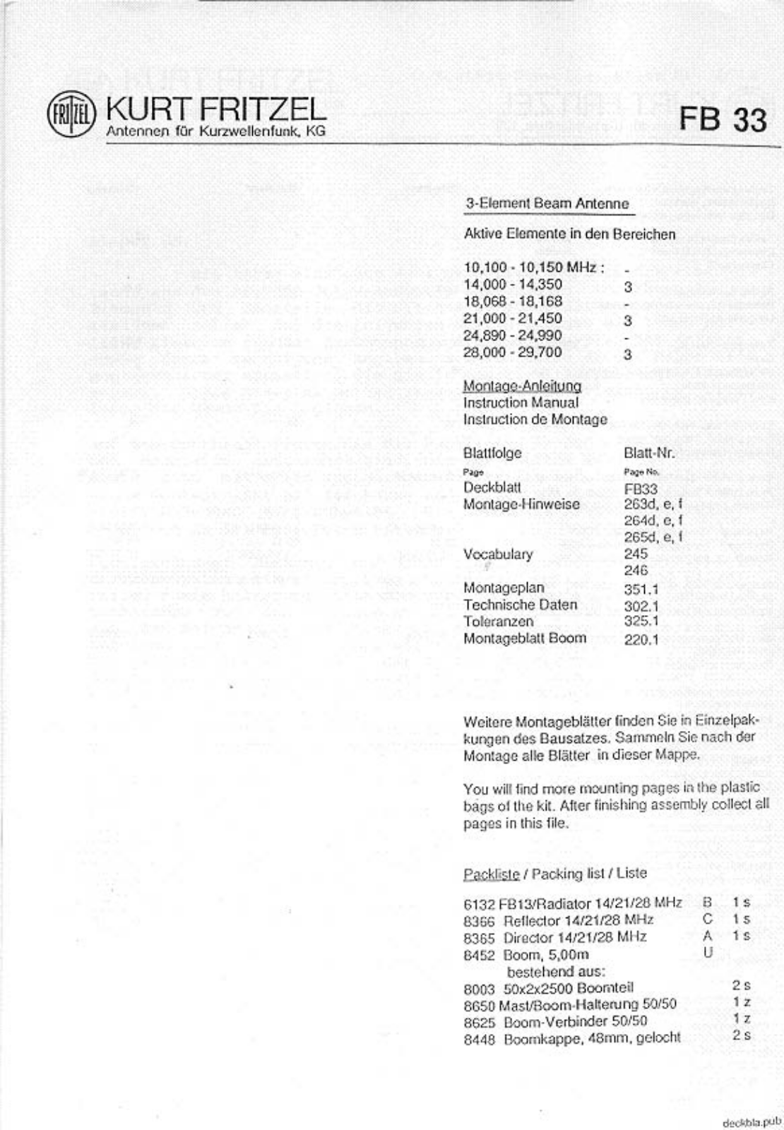 Fritzel FB33 User guide