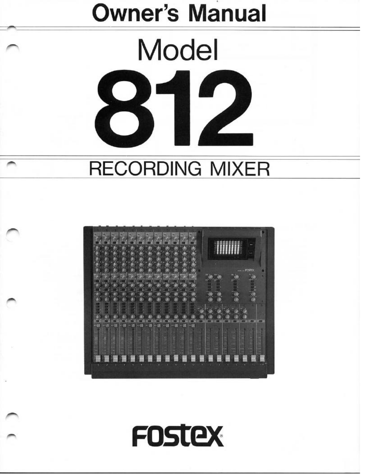 Fostex 812 User Manual