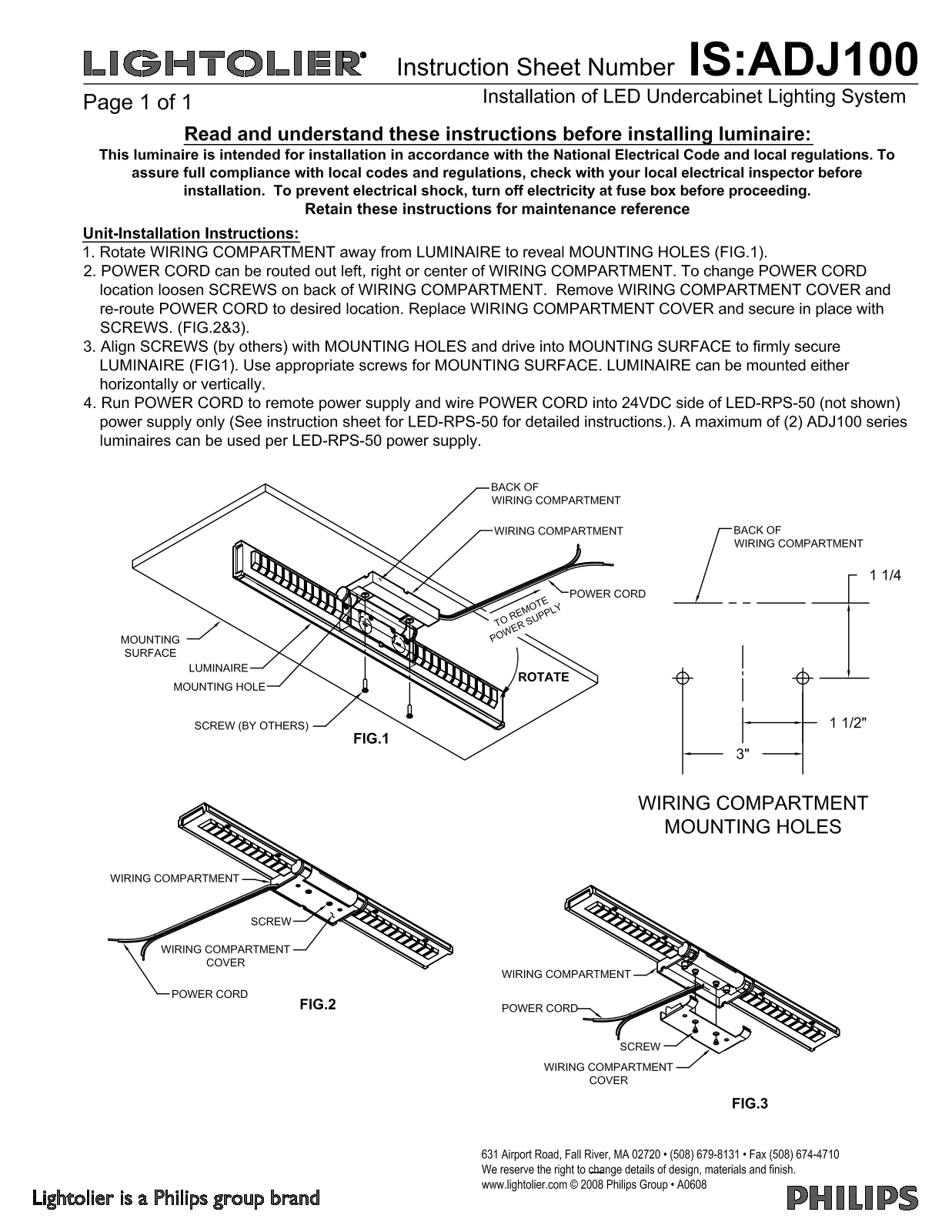 Lightolier IS-ADJ100 User Manual