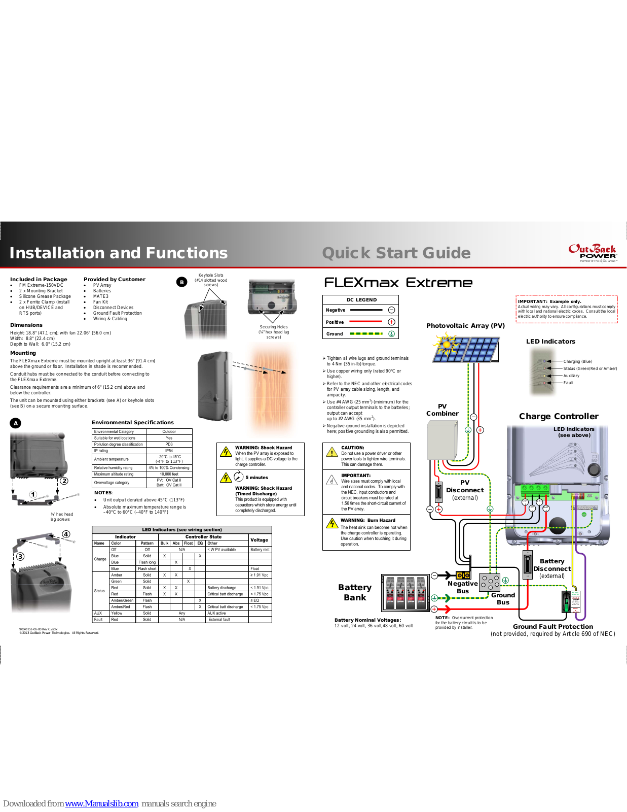 OutBack Power FLEXmax Extreme Quick Start Manual