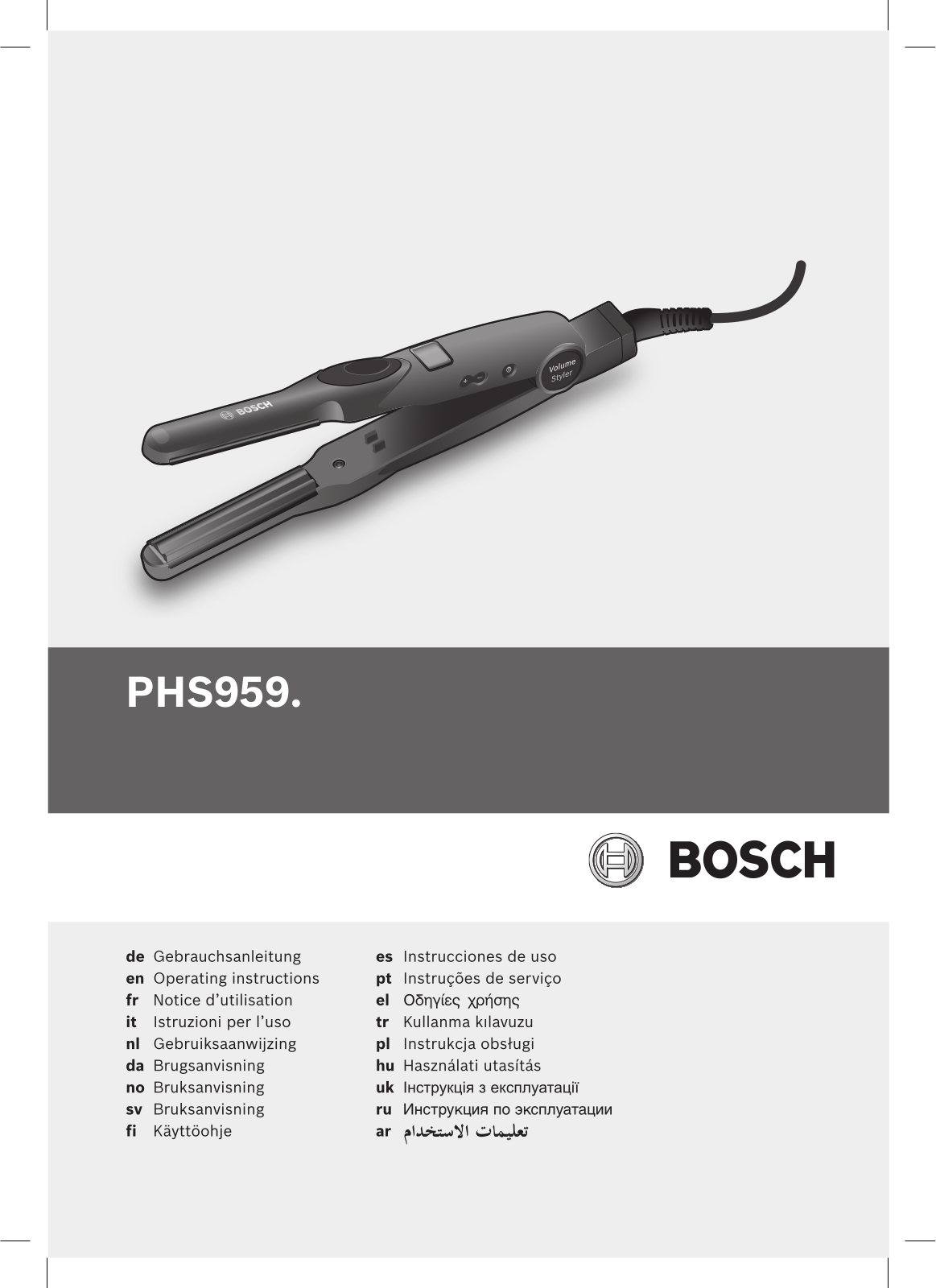 Bosch PHC9590 User Manual