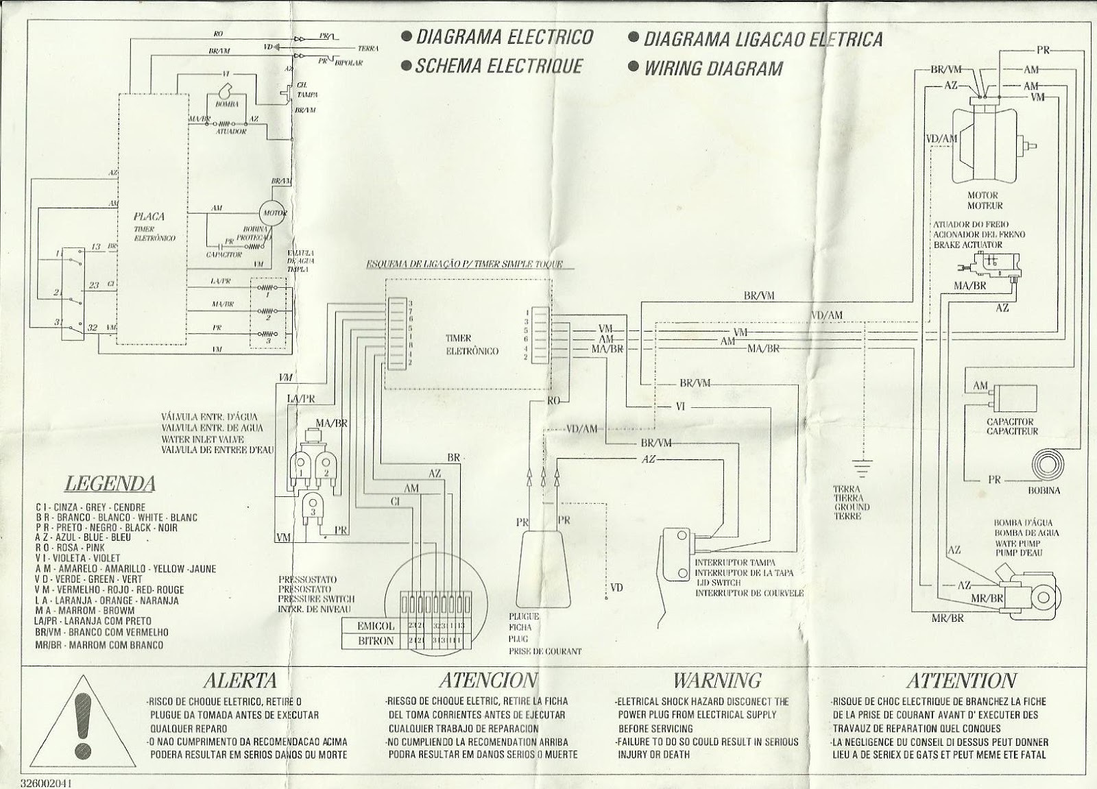 Brastemp BWF08A Schematic