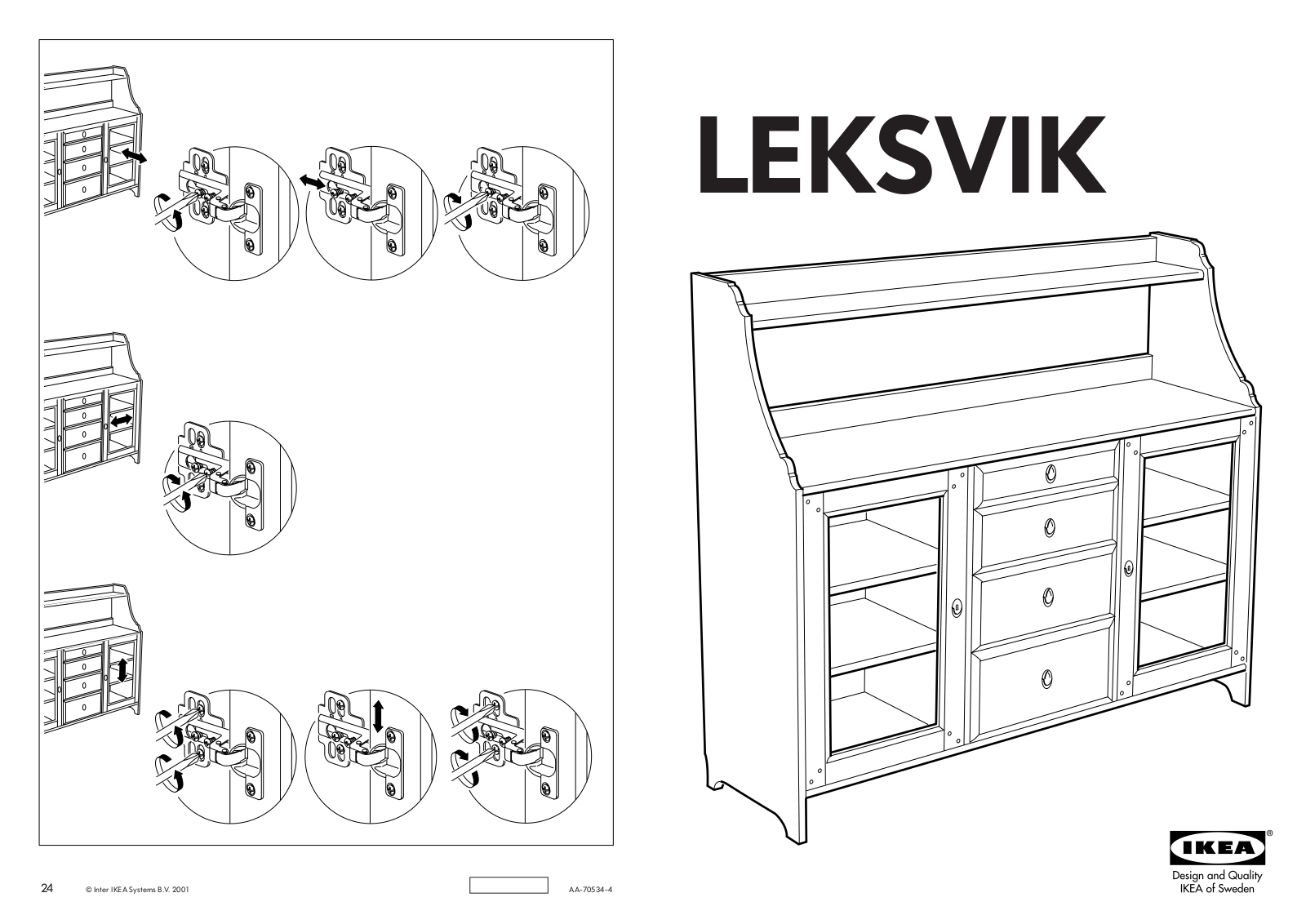 IKEA LEKSVIK BUFFET 56X49 Assembly Instruction