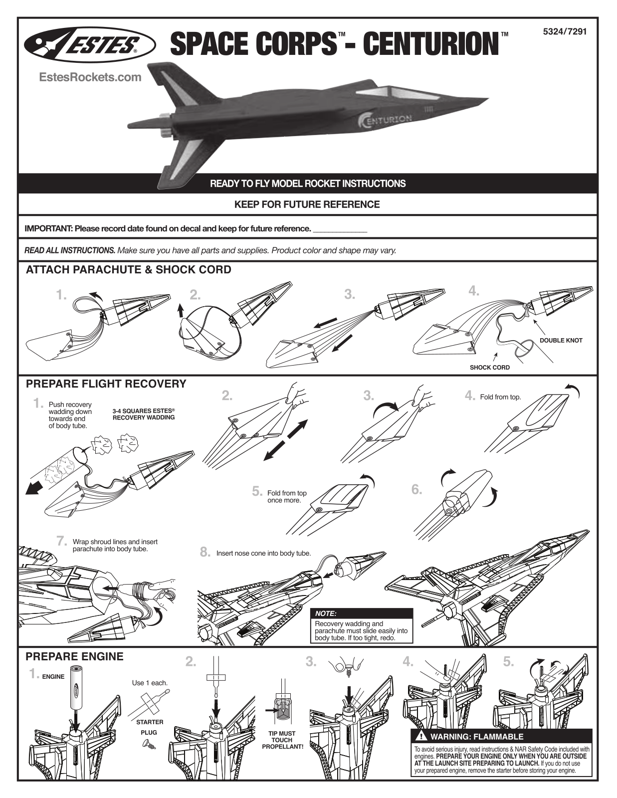 Estes Space Corps Centurion, 5324, 7291 User guide - ManualMachine.com