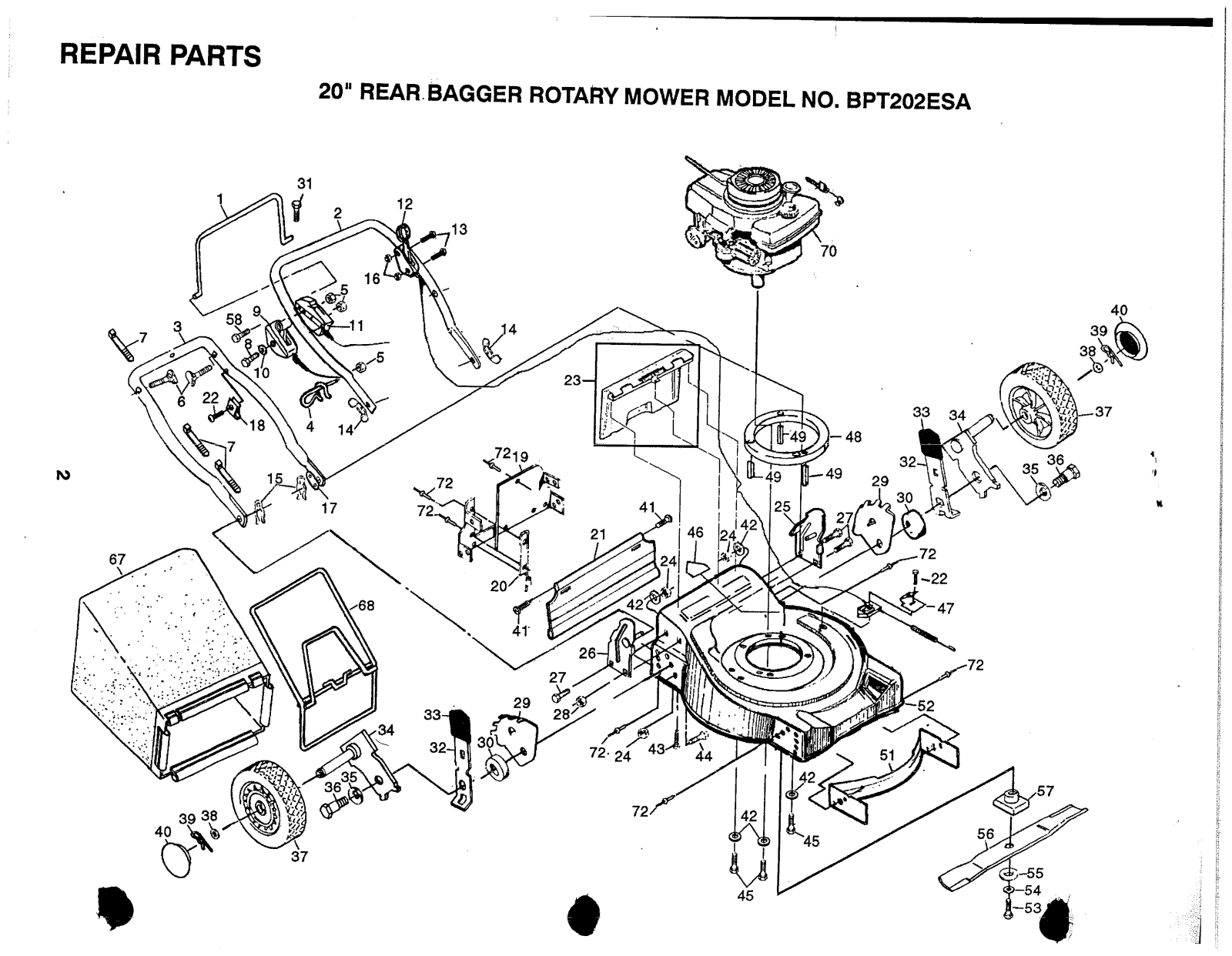 AYP BPT202ESA Parts List