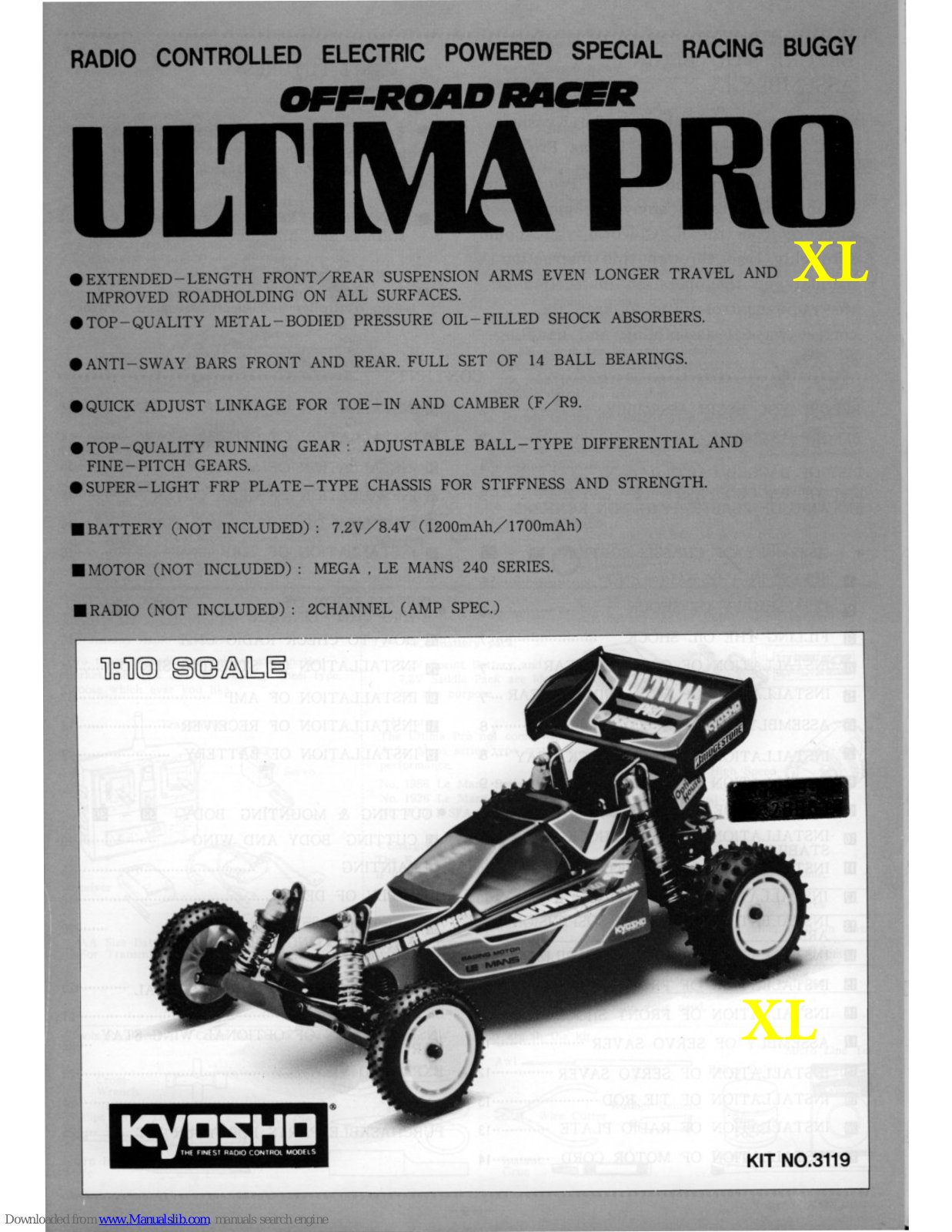 Kyosho Ultima Pro XL, 3119 User Manual