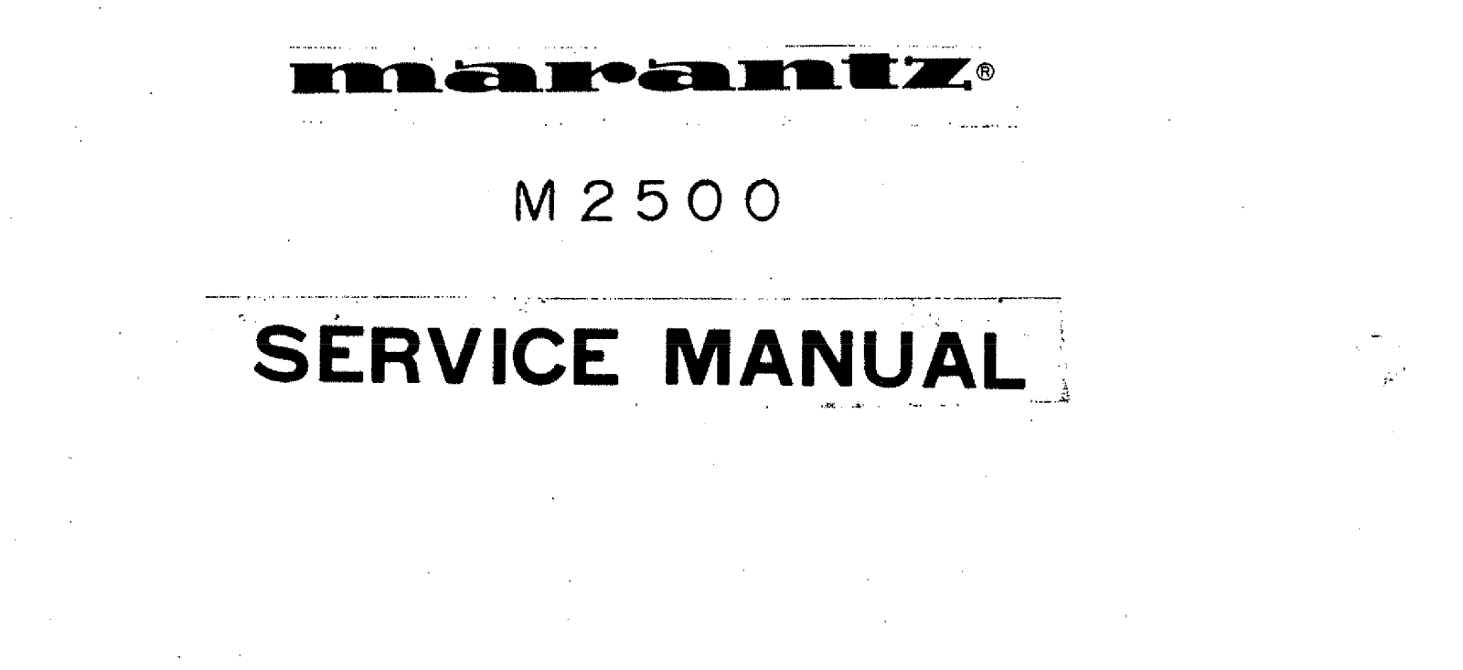 Marantz M-2500 Service Manual