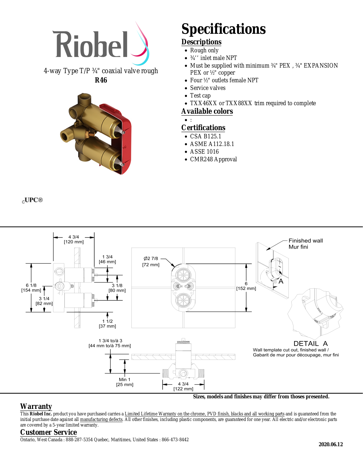 Riobel R46 Specifications - ManualMachine.com