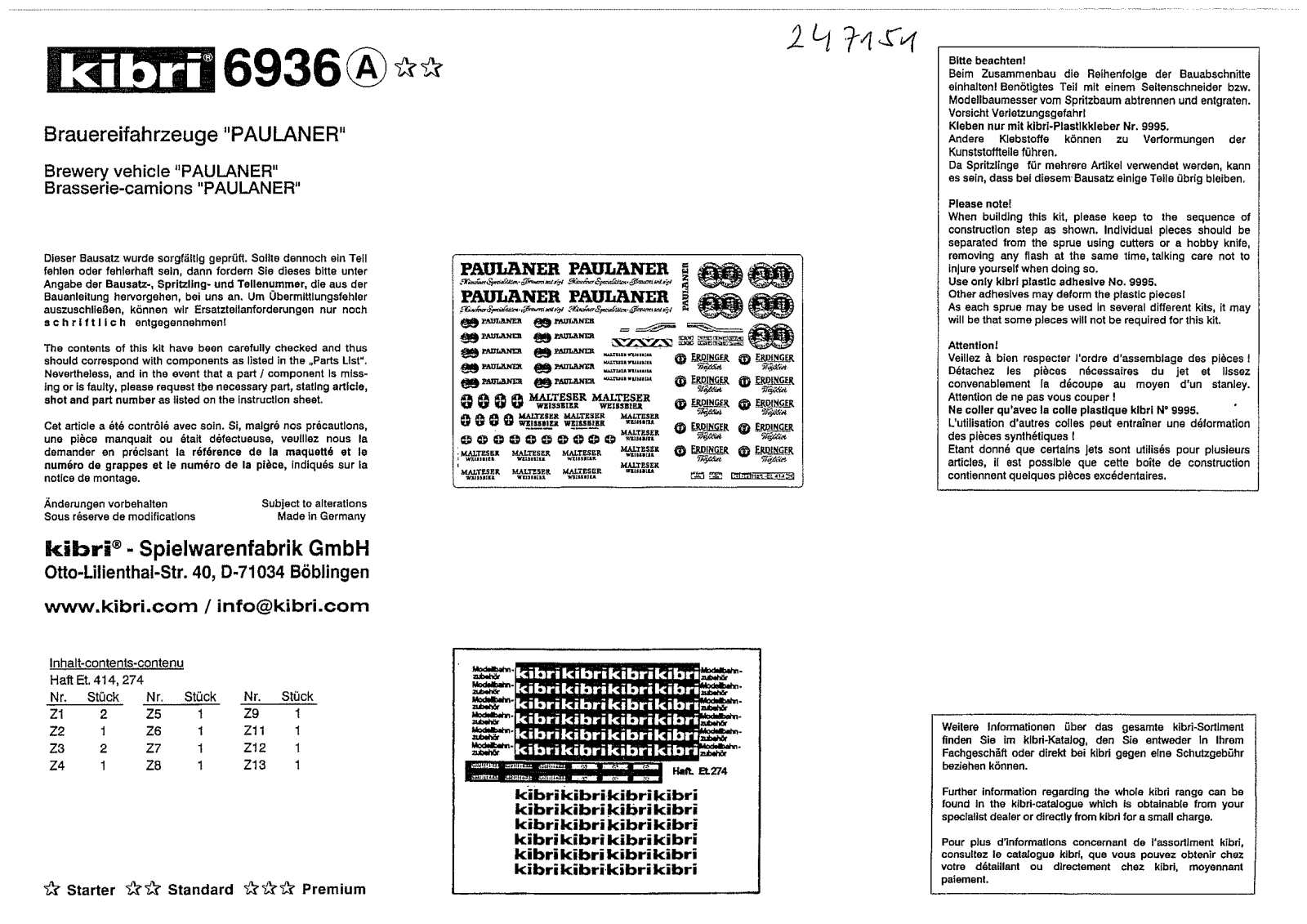 Kibri 6936 User Manual