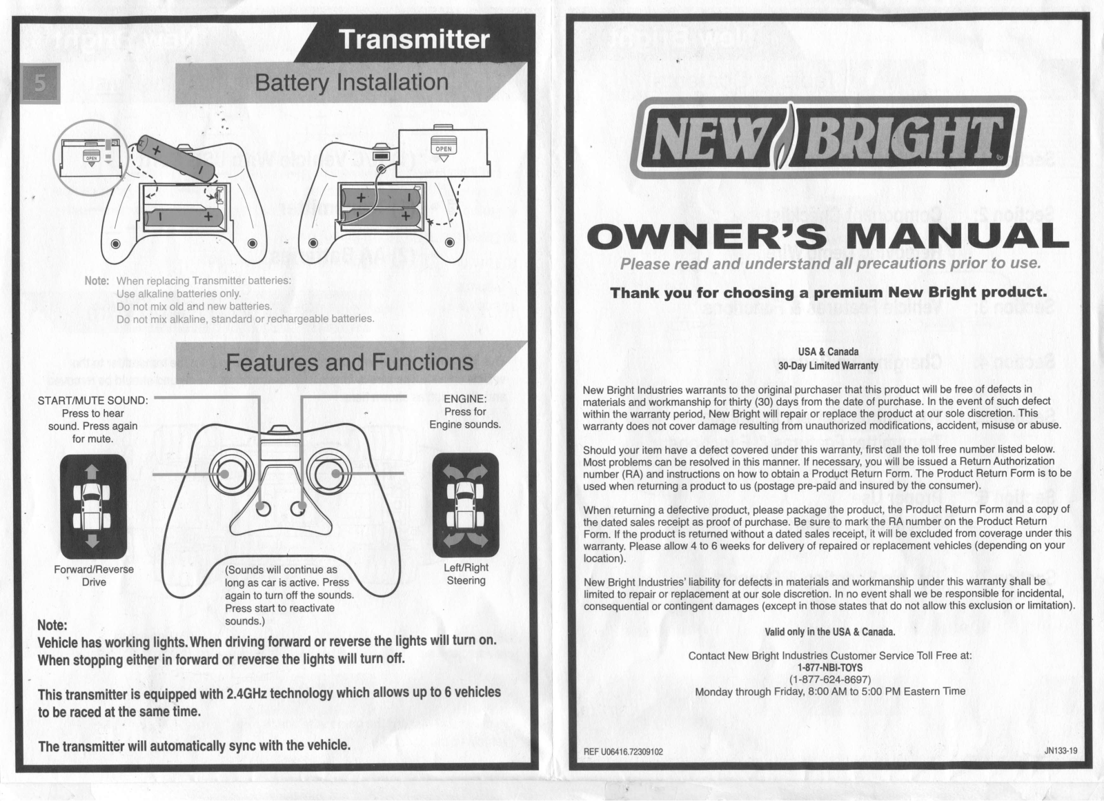 New Bright Co 31HB2, 1460B User Manual