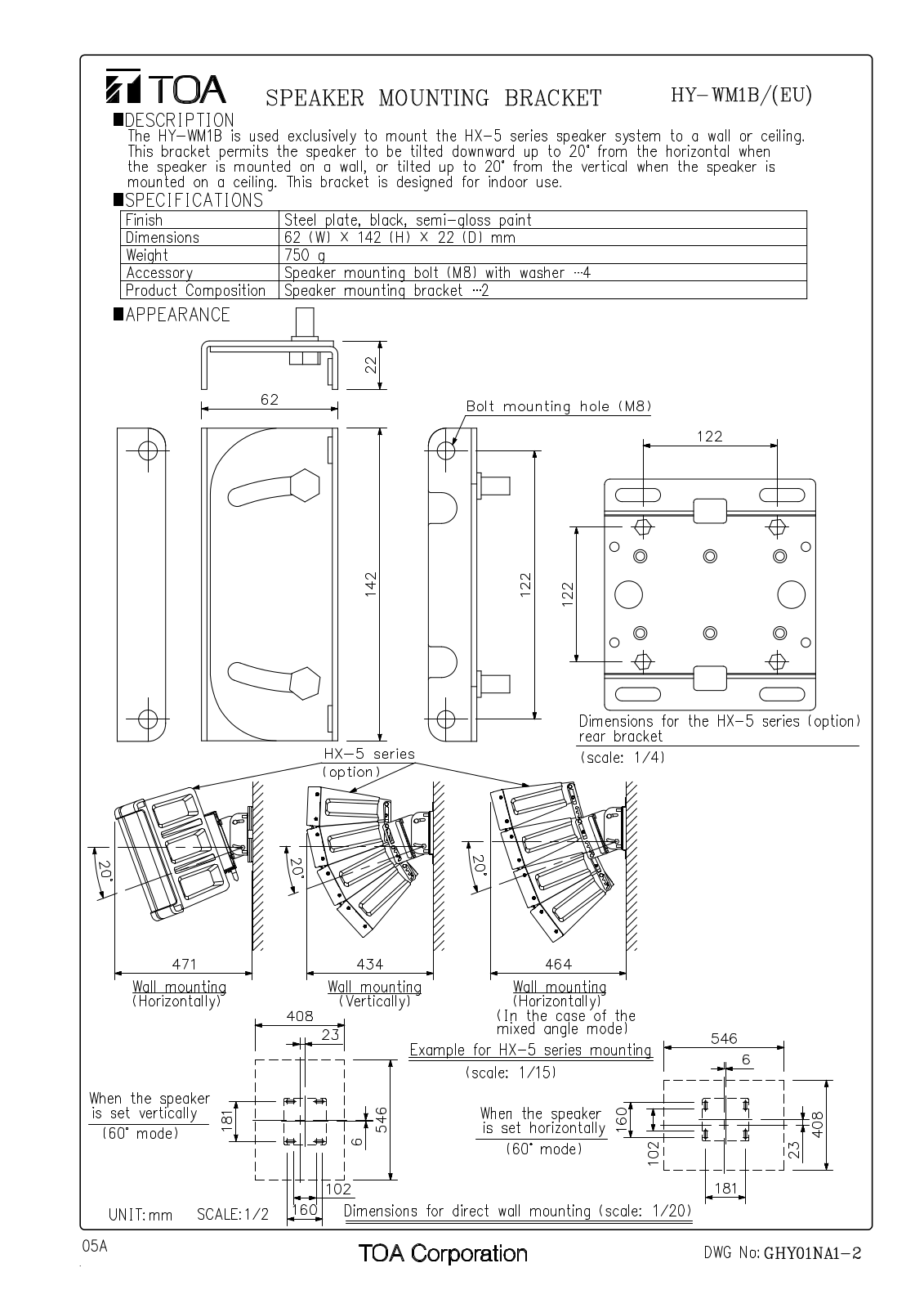 TOA HY-WM1B User Manual