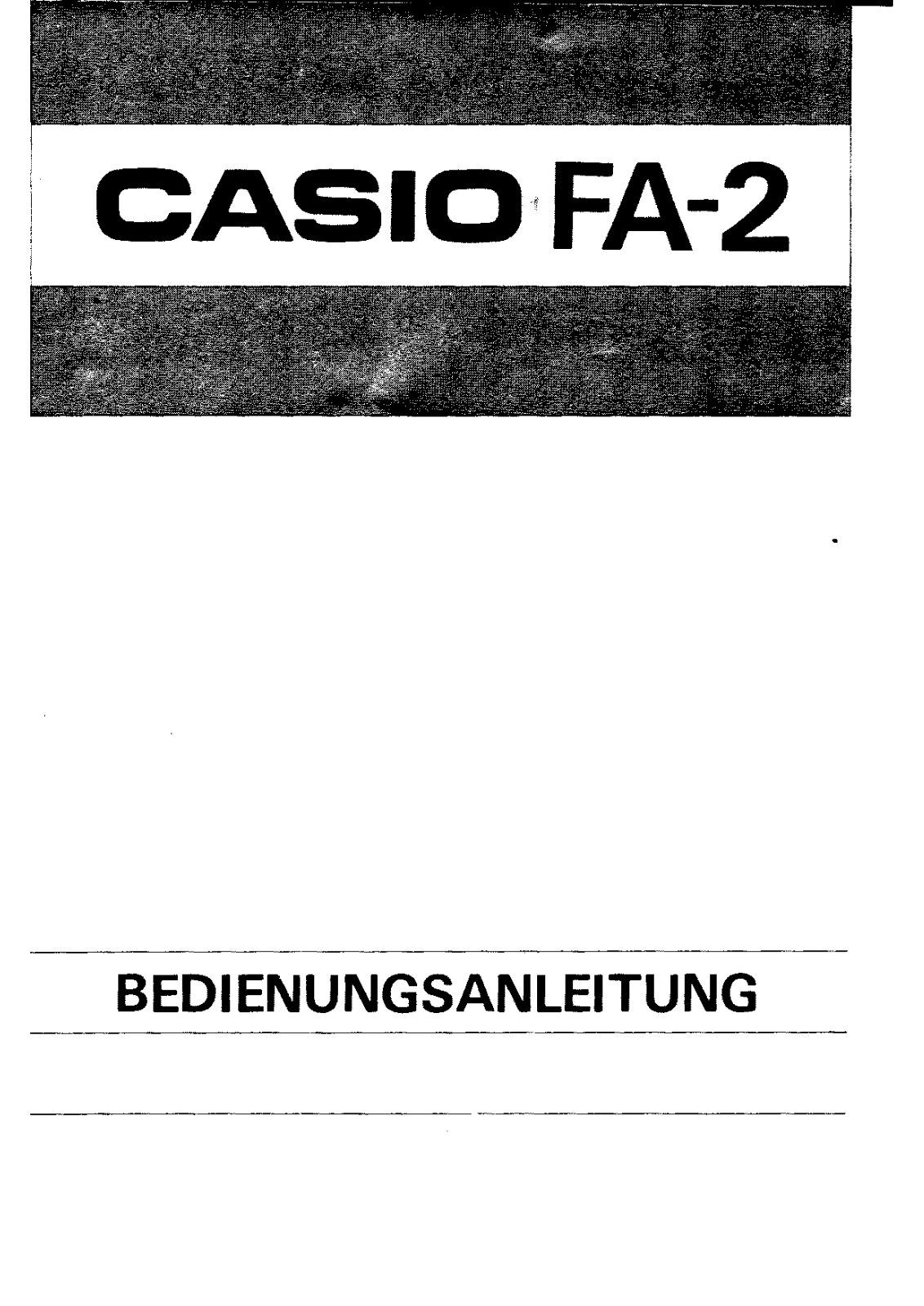 CASIO FA-2 User Manual