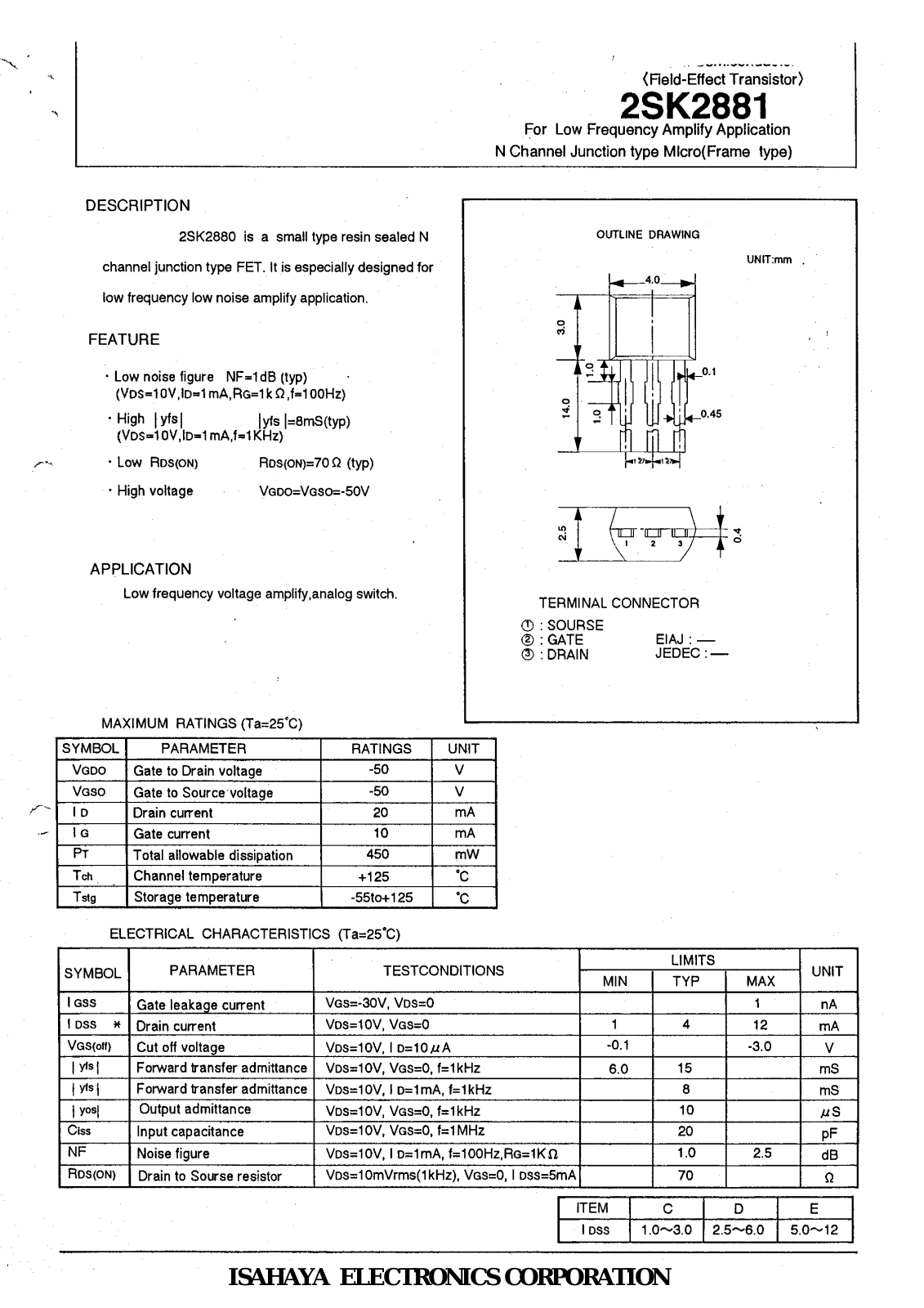 Datasheet 2sk2881 Datasheet - ManualMachine.com