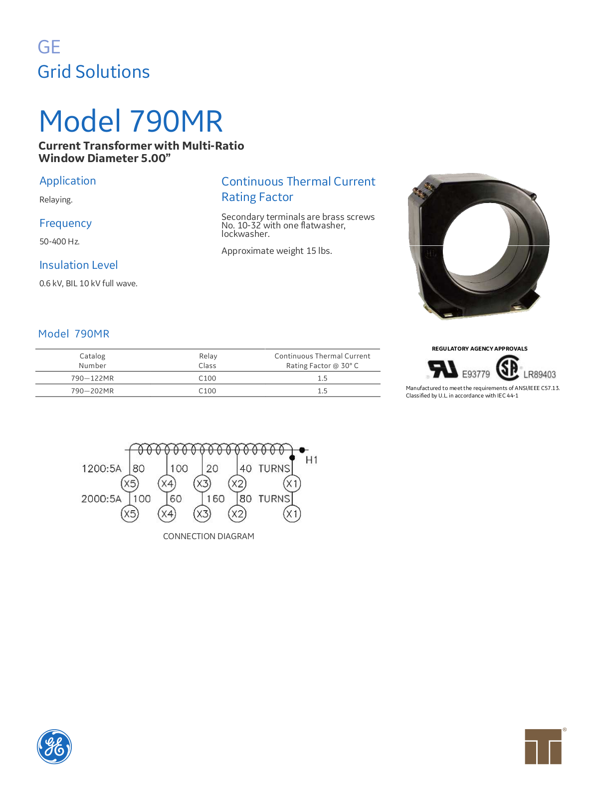 Instrument Transformer, Div of GE 790MR Data Sheet - ManualMachine.com