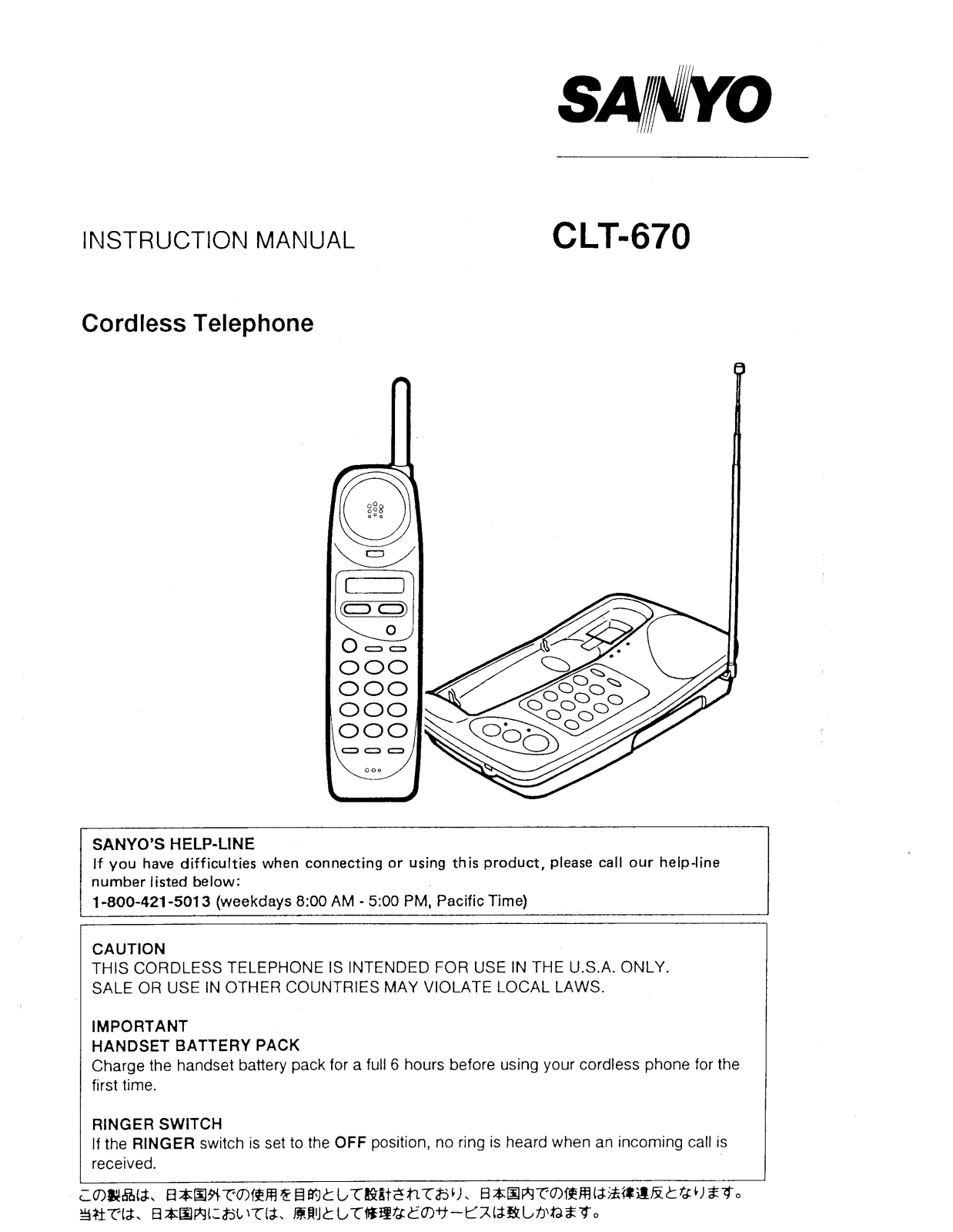 Sanyo CLT-670 User Manual