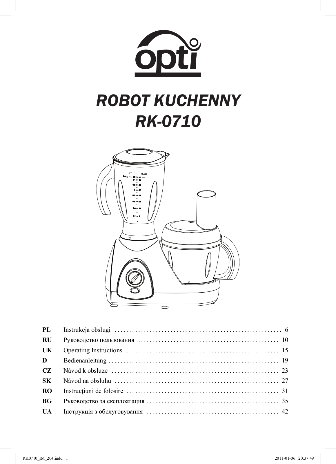 OPTi RK-0710 Instruction Manual