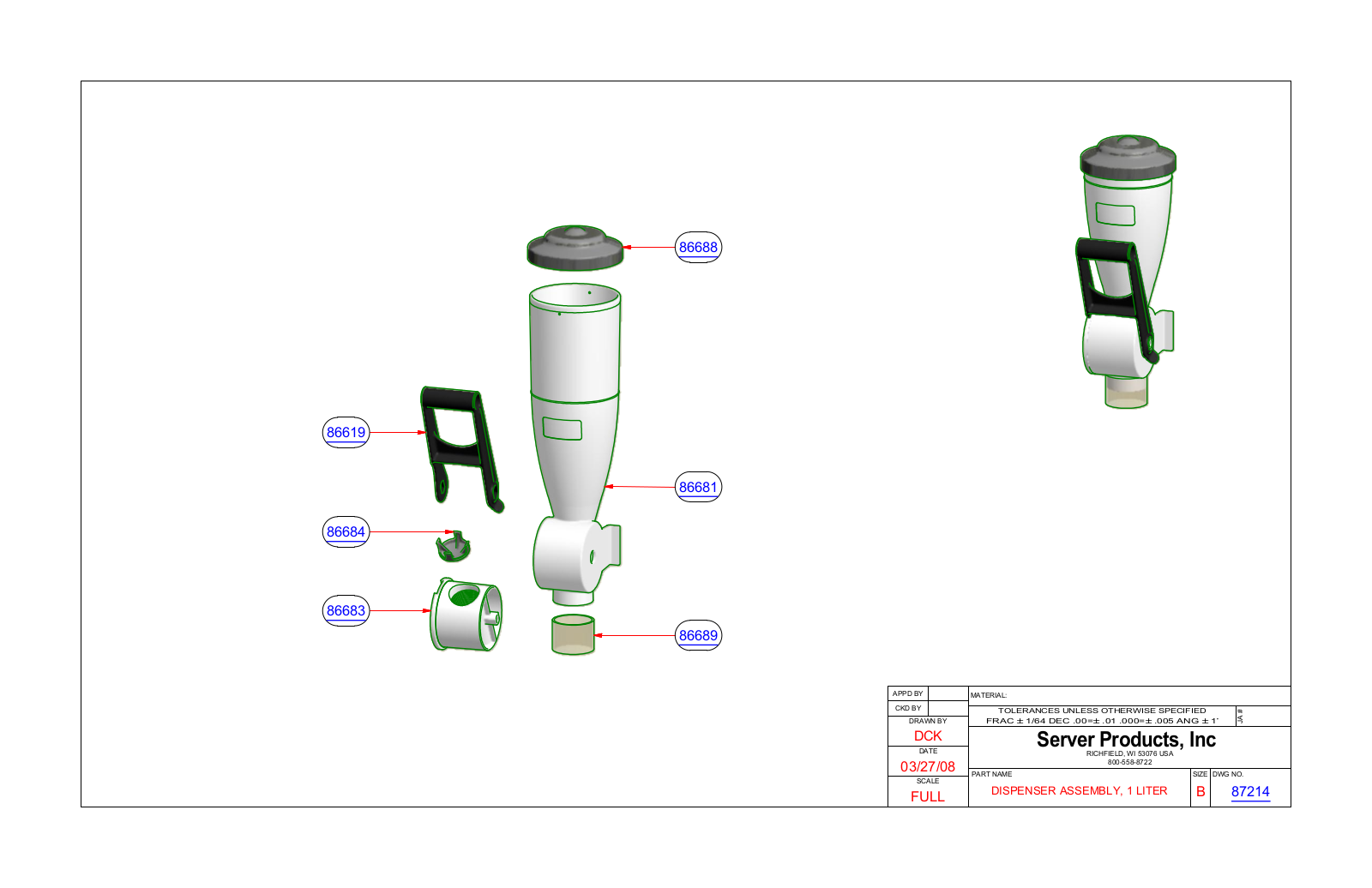 Server 87214 Parts List