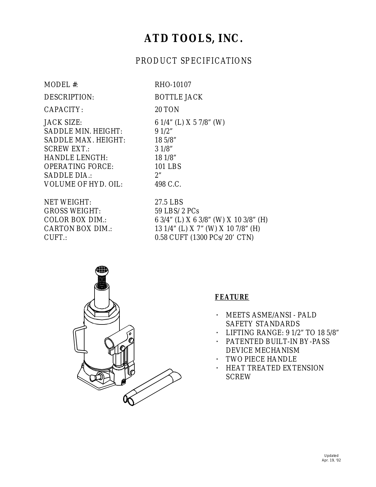 ATD Tools RHO-10107 User Manual