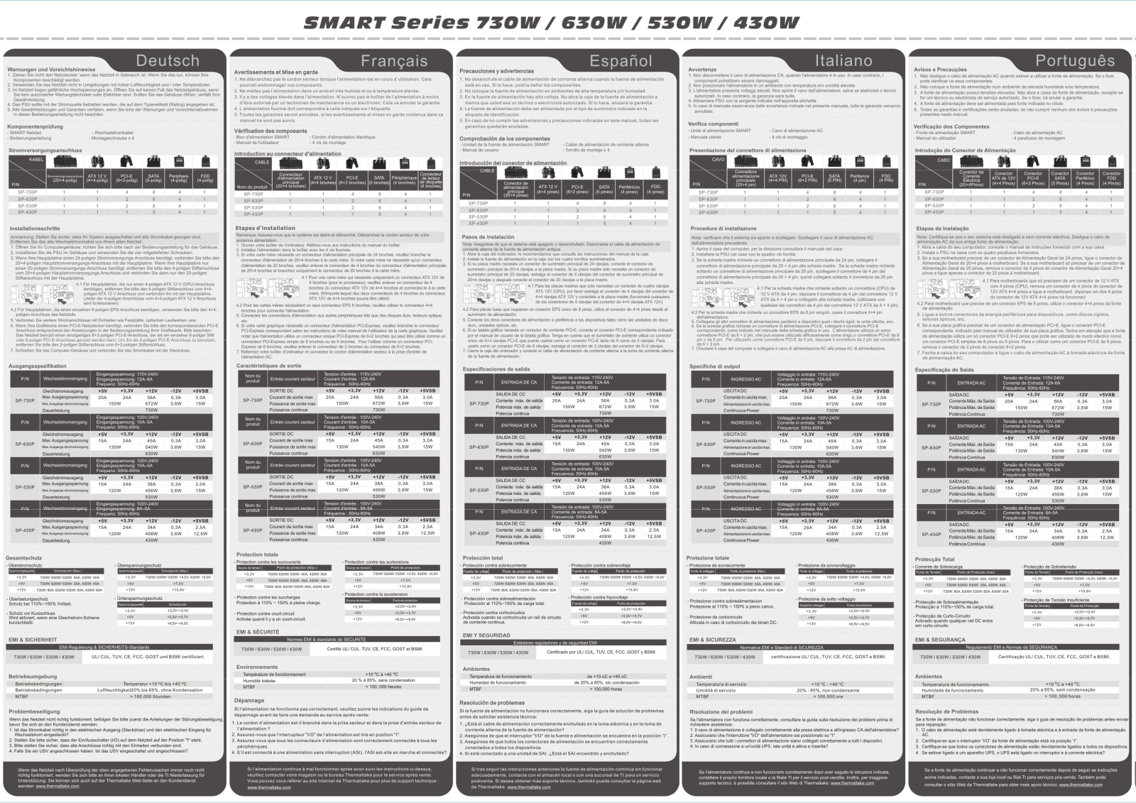 THERMALTAKE SMART SE 530W, SMART SE 630W User Manual