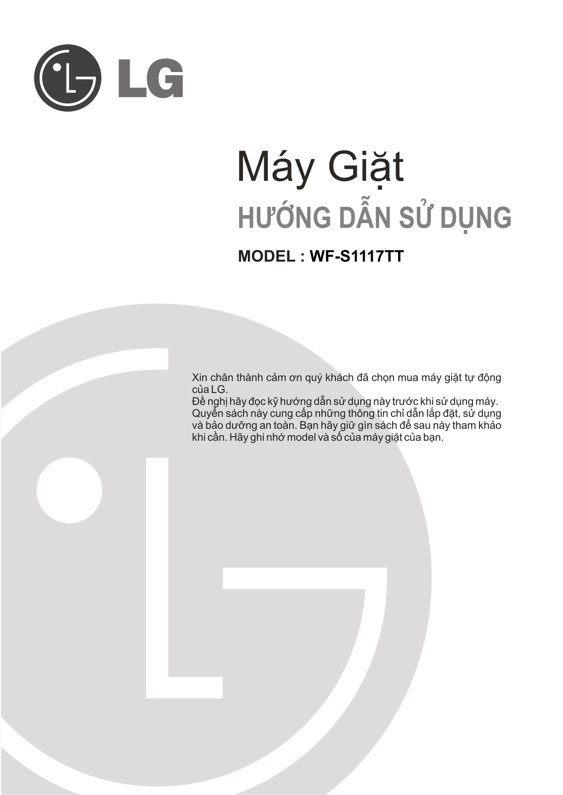 LG WF-S1117TT User Manual