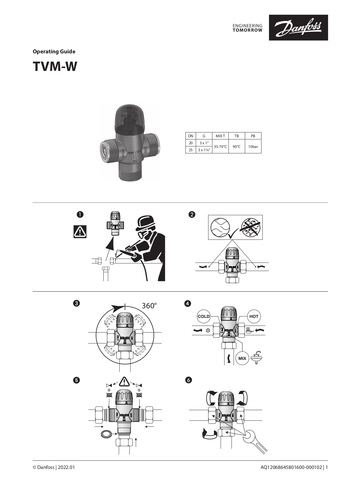 Danfoss TVM-W Operating guide