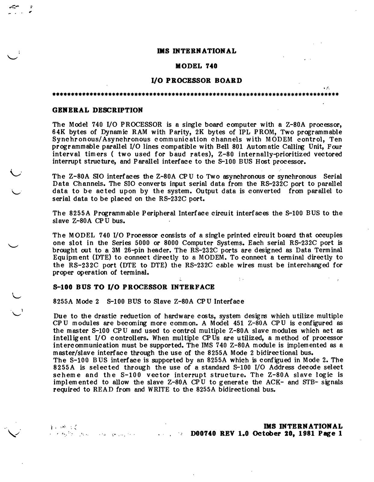 IMS 740 User Manual - ManualMachine.com