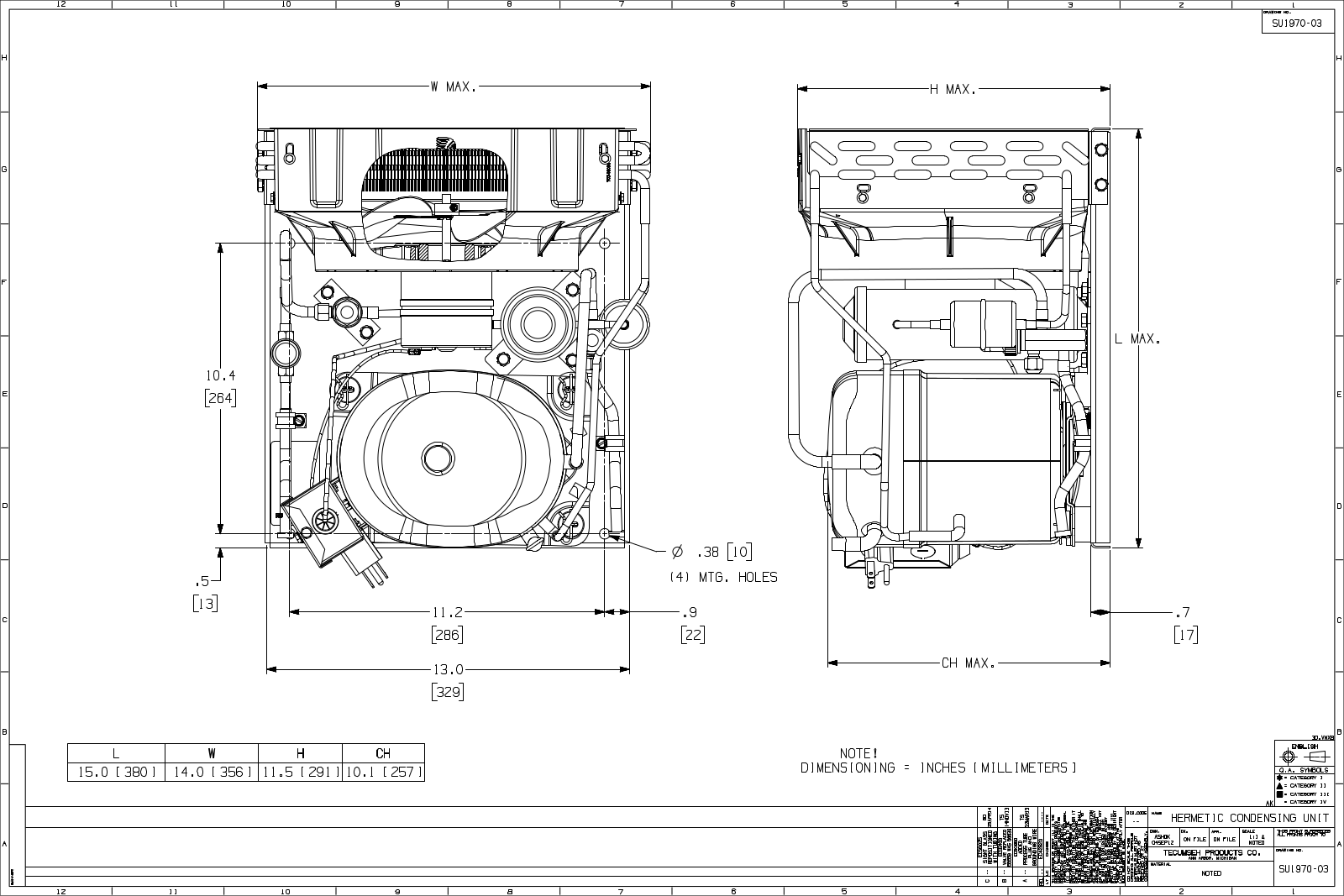 Tecumseh AKA4457YAADA, AKA4457YAADG, AKA4457YAADC, AKA4457YAADH, AKA4457YAADJ Drawing Data