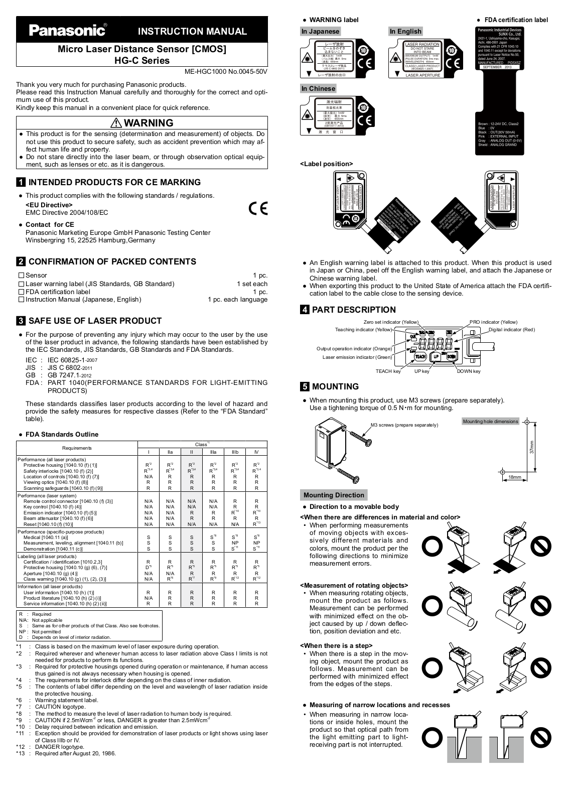 Panasonic HG-C1030, HG-C1050, HG-C1100, HG-C1030-P, HG-C1050-P User guide