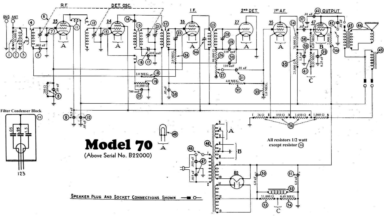 Philco 70b schematic