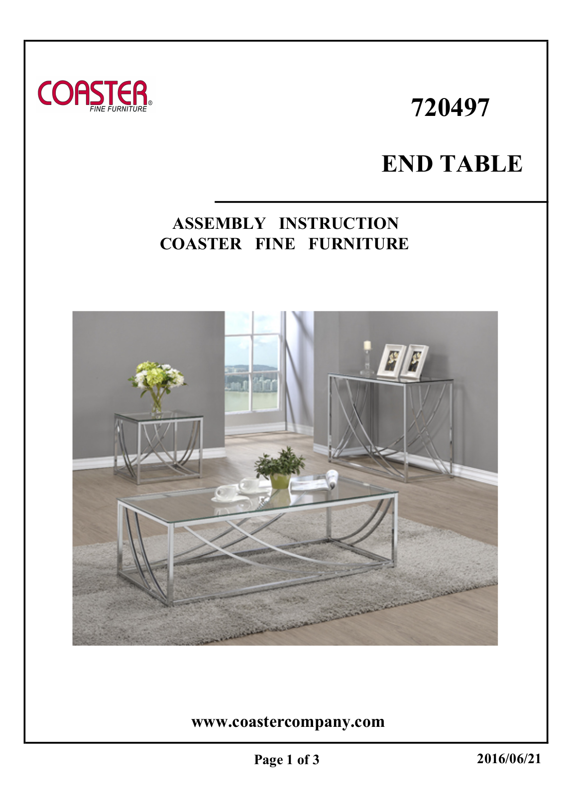 Coaster 720497 Assembly Guide