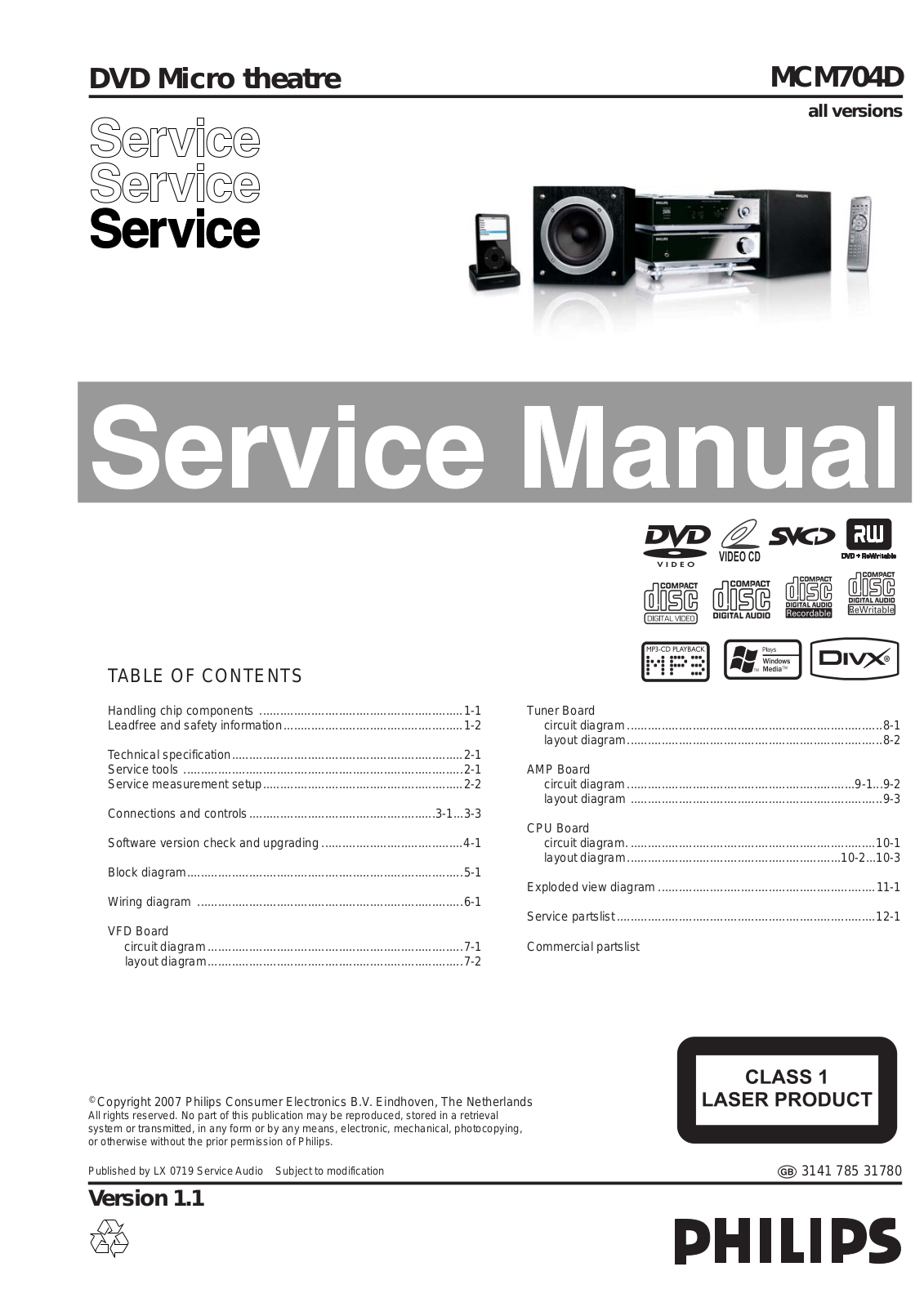 Philips MCM-704-D Service Manual