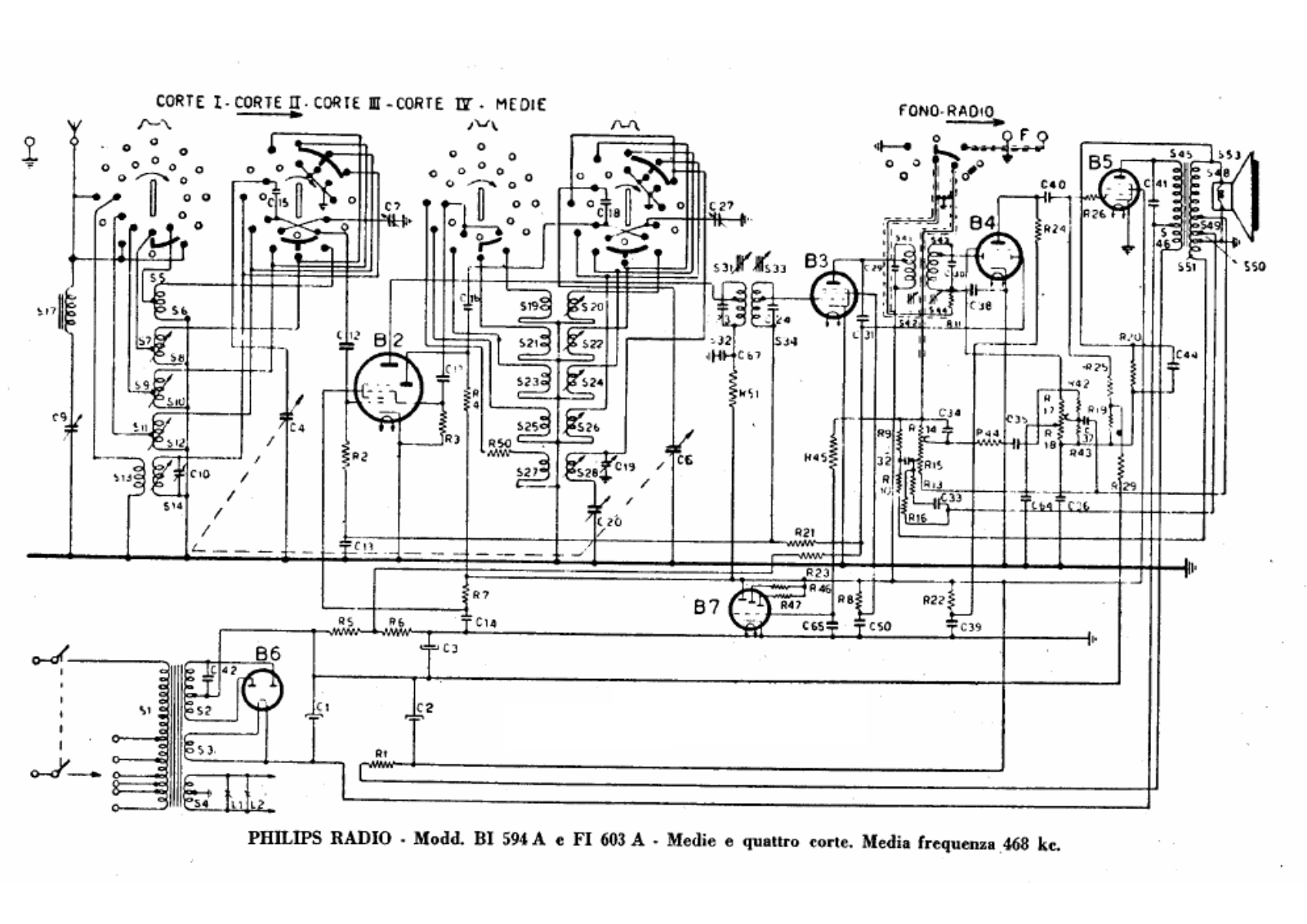 Philips bi594a, fi603a schematic