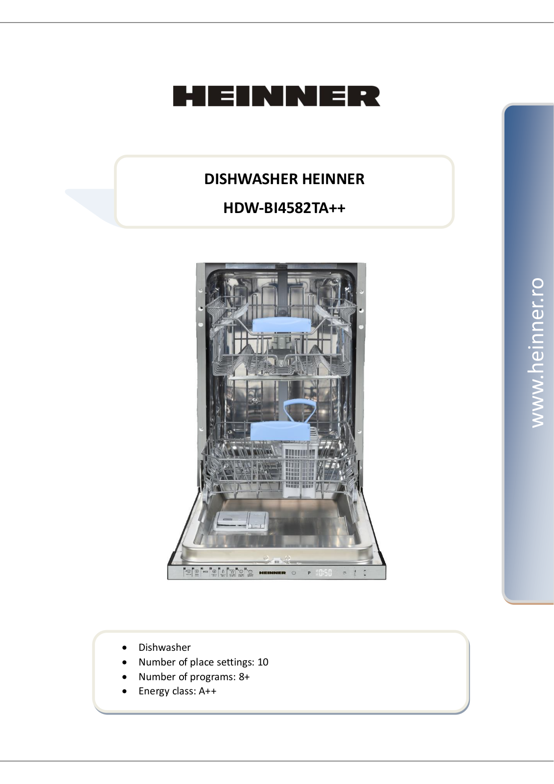 Heinner HDW-BI4582TA++ User guide - ManualMachine.com
