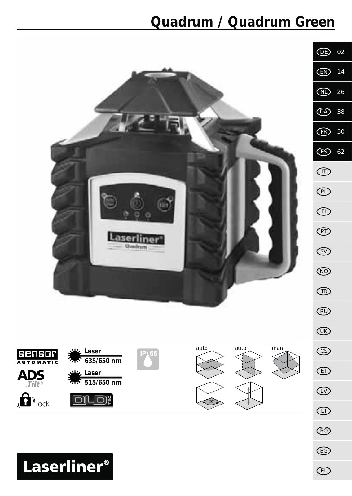 Umarex Laserliner Quadrum, Laserliner Quadrum Green User Manual