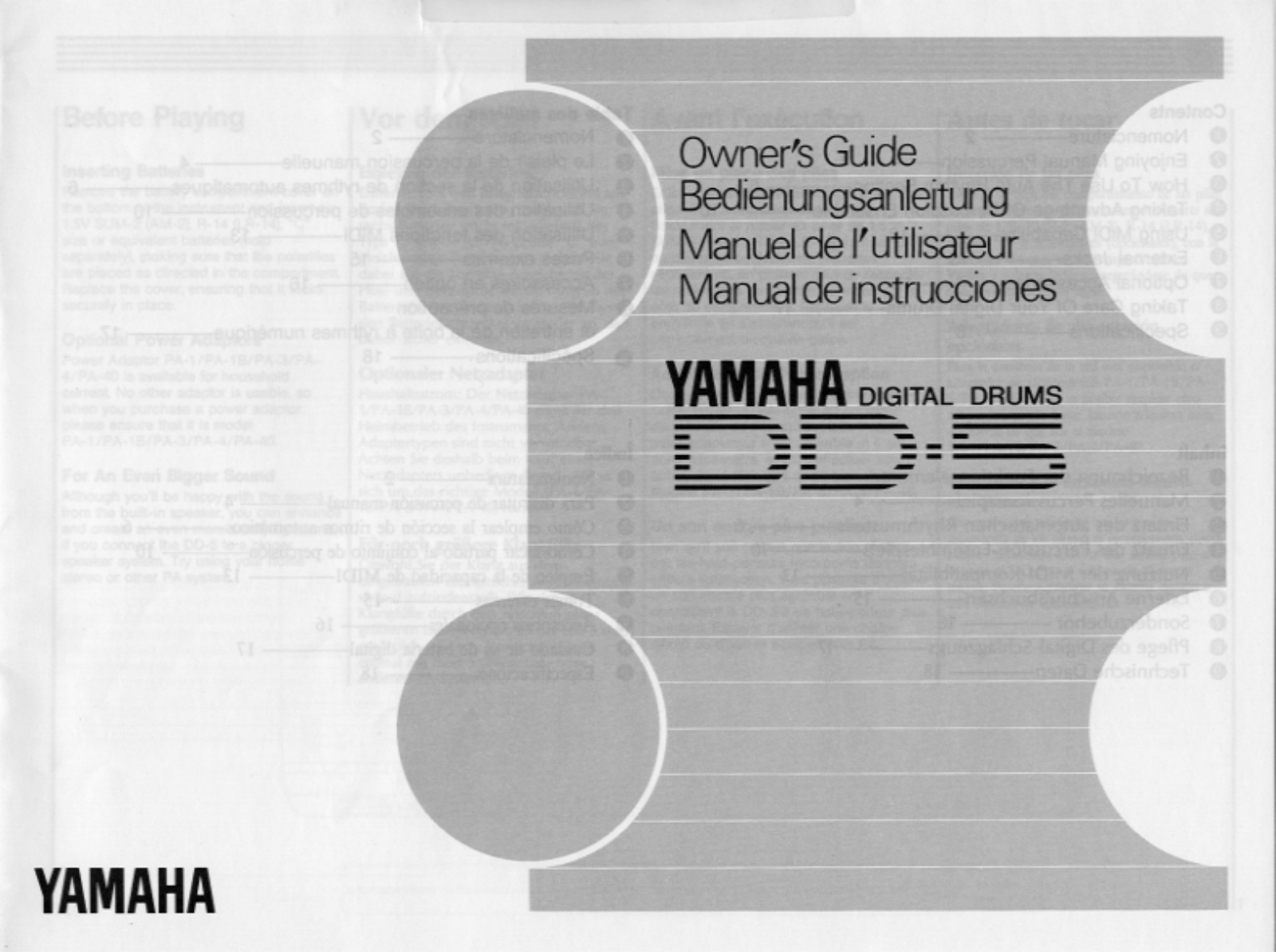 Yamaha DD-5, DD5E User Manual