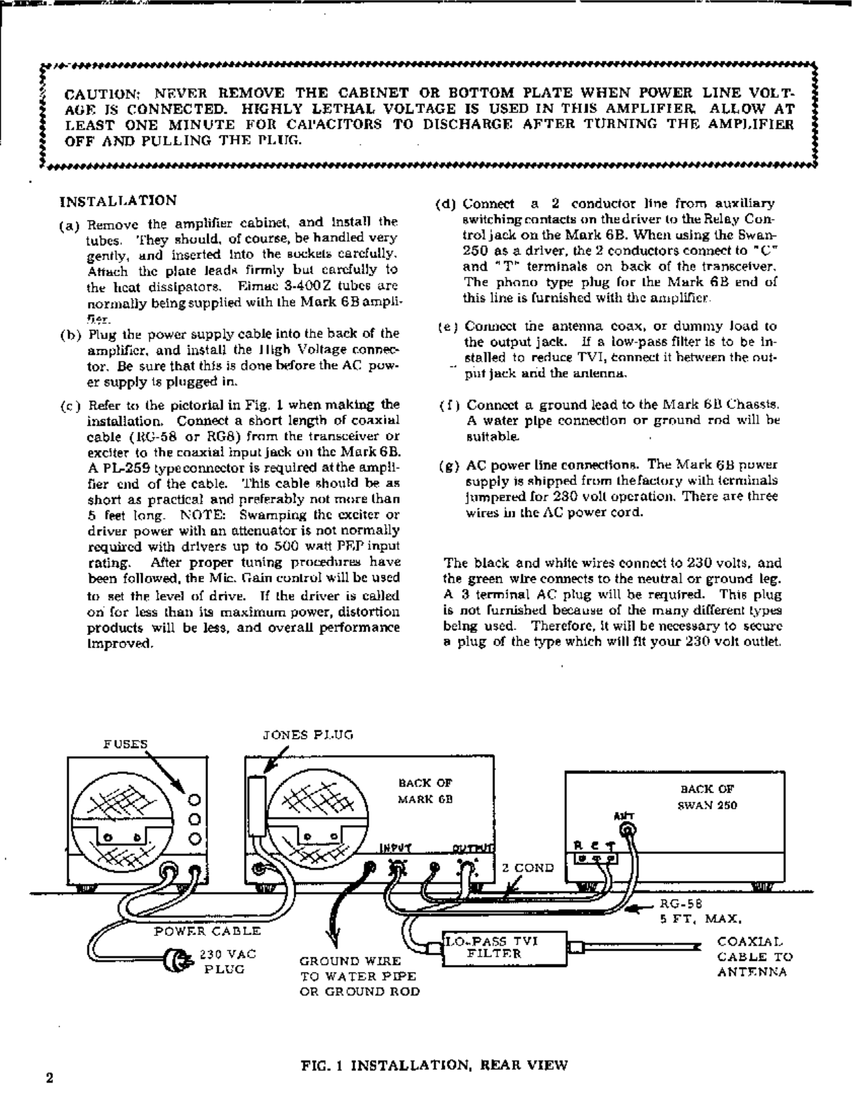 SWAN MARK 6b User Manual (PAGE 2)