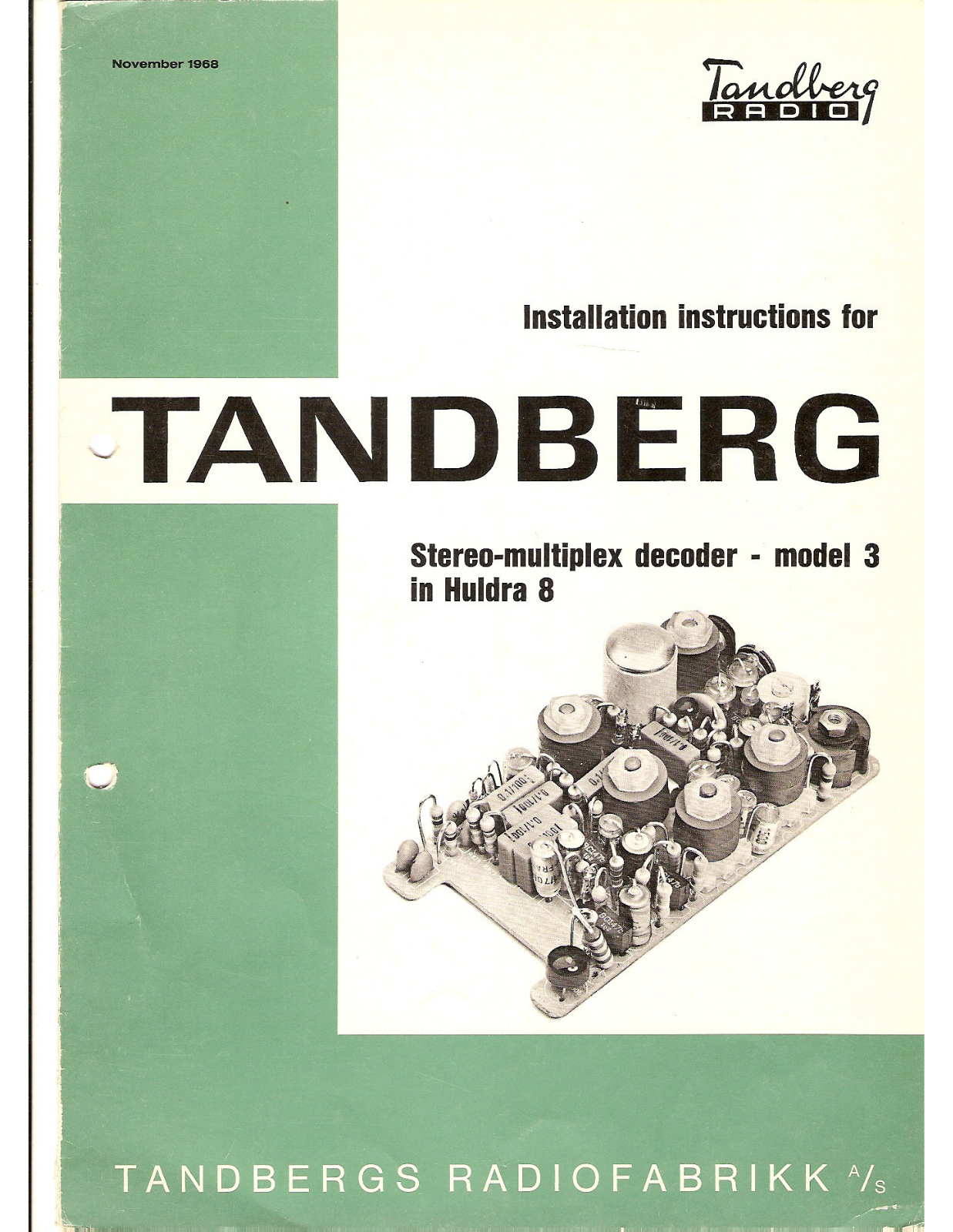 Tandberg Huldra 8, Huldra 8-MPX Service manual