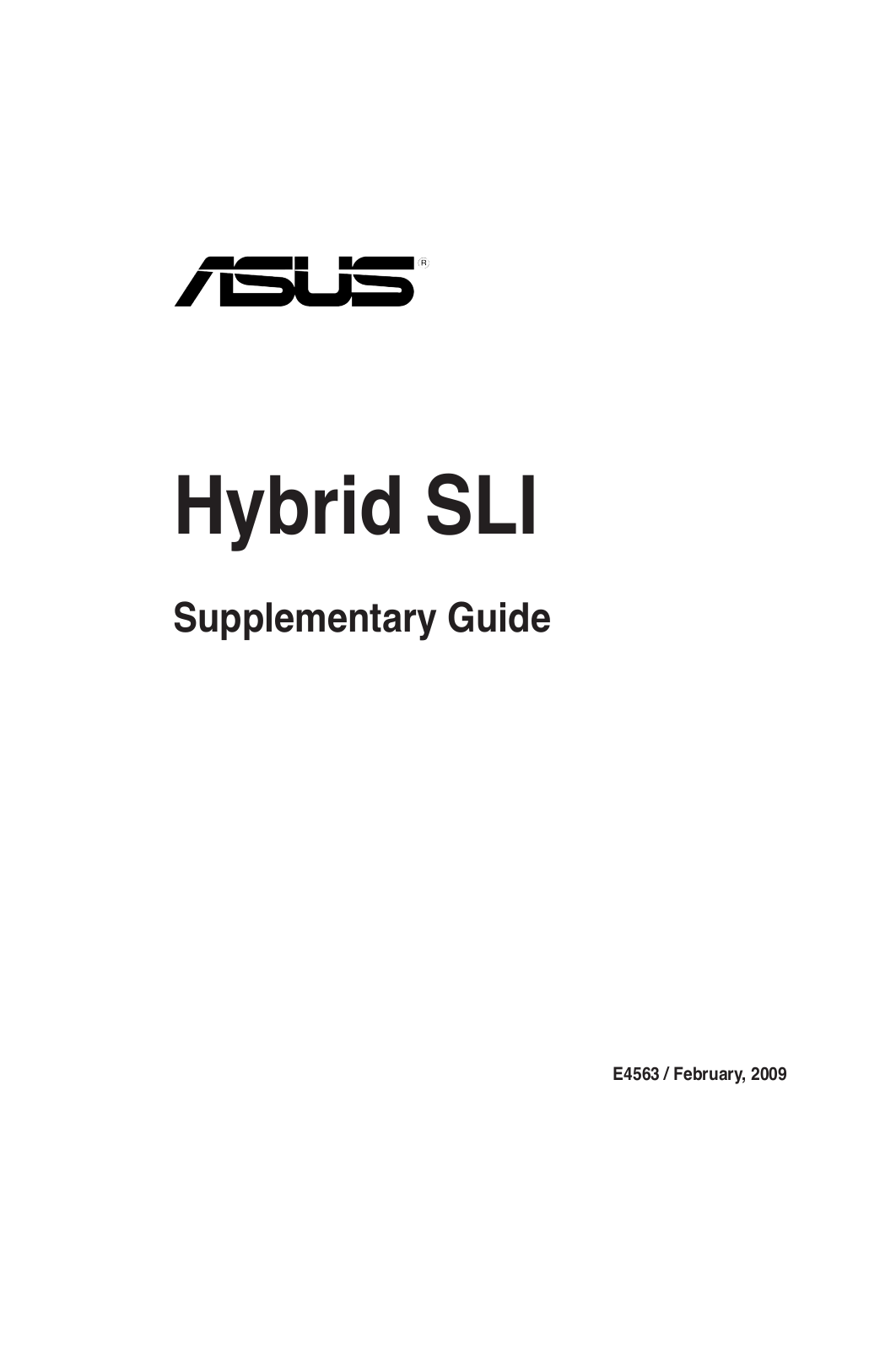 Asus HYBRID SLI Manual