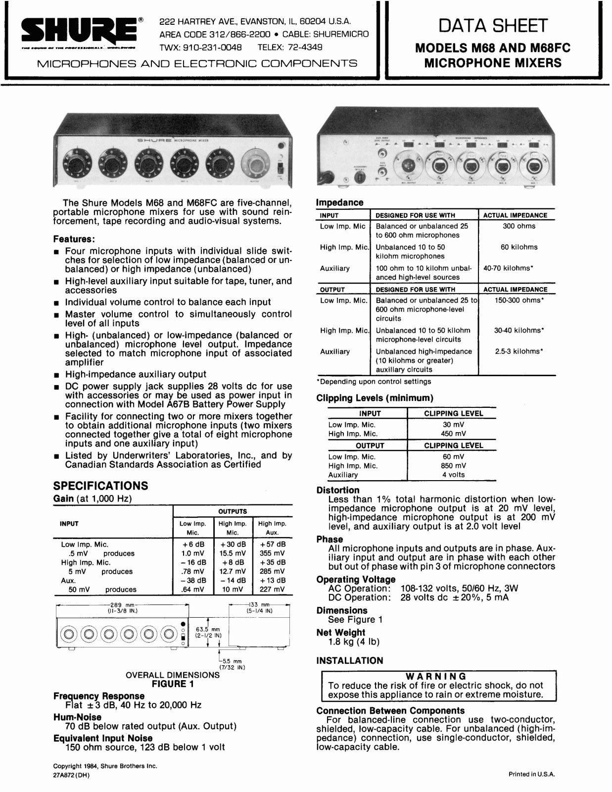 Shure M68FC User Guide - ManualMachine.com