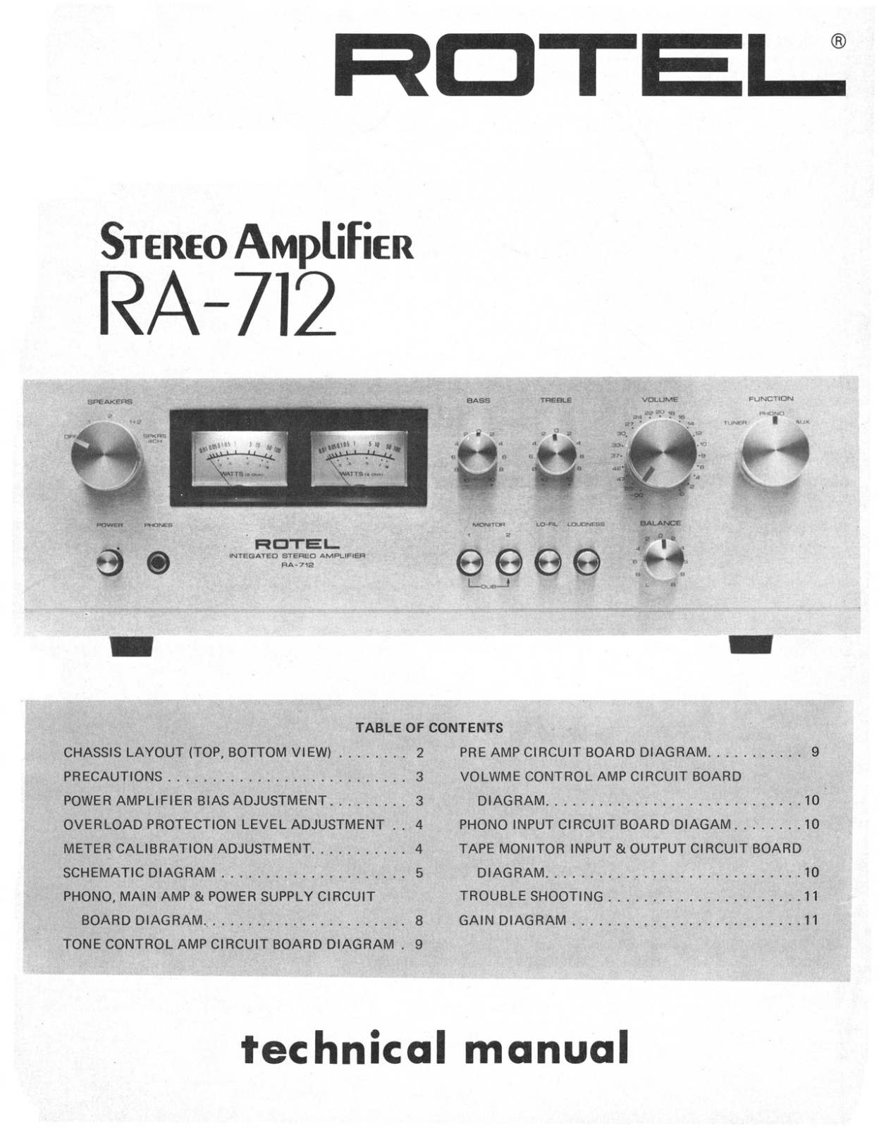 Rotel RA-712 Service manual