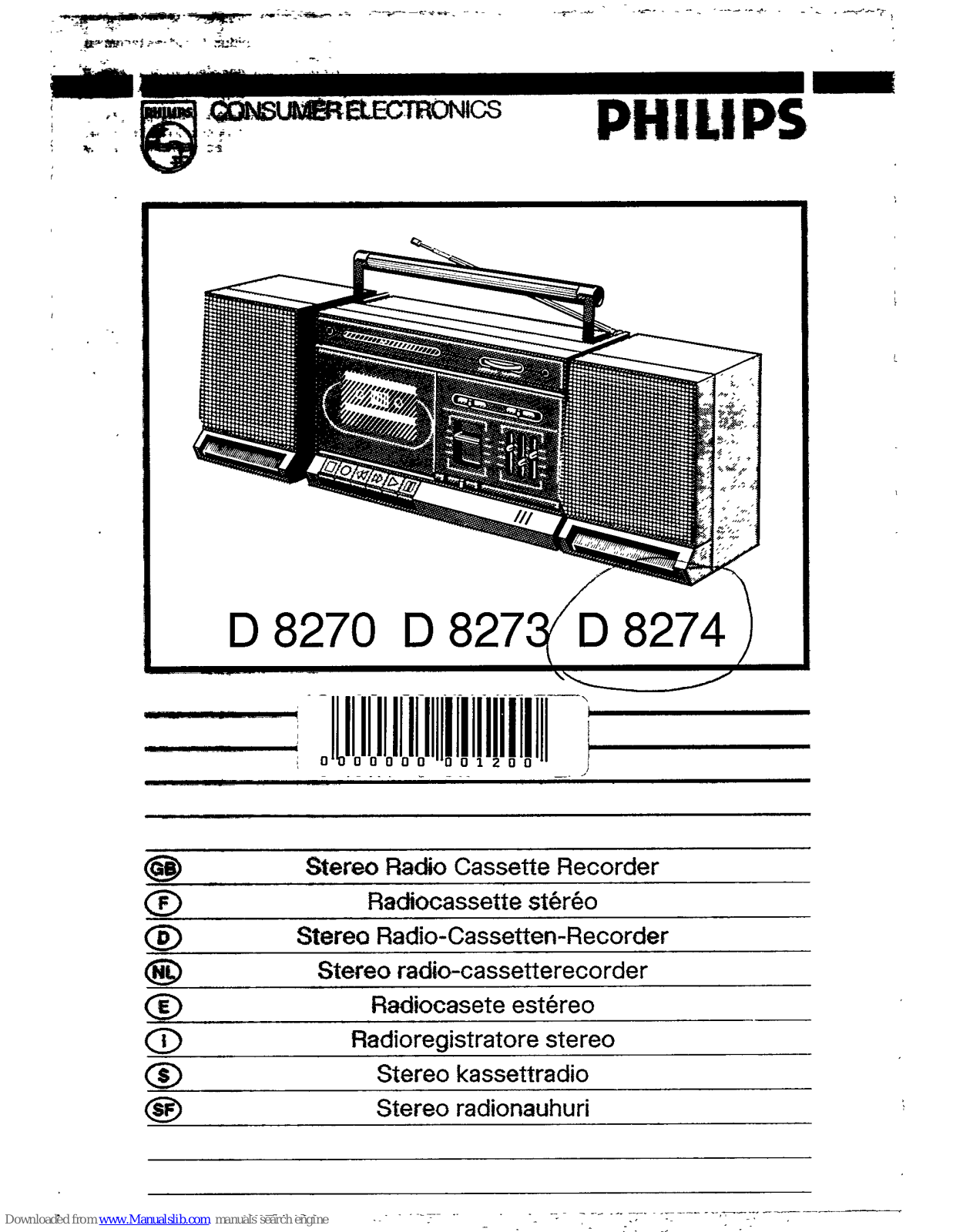 Philips D8270, D8274, D8273 User Manual