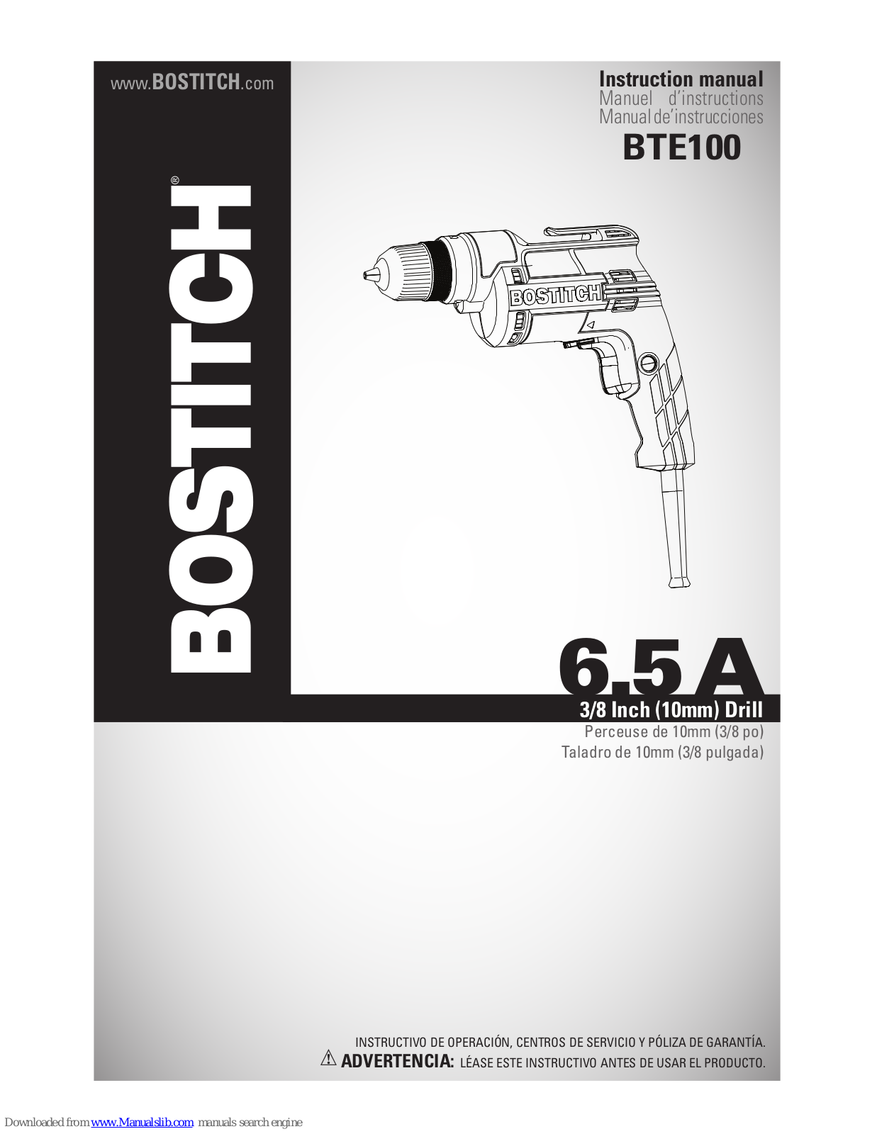 Bostitch BTE100 Instruction Manual