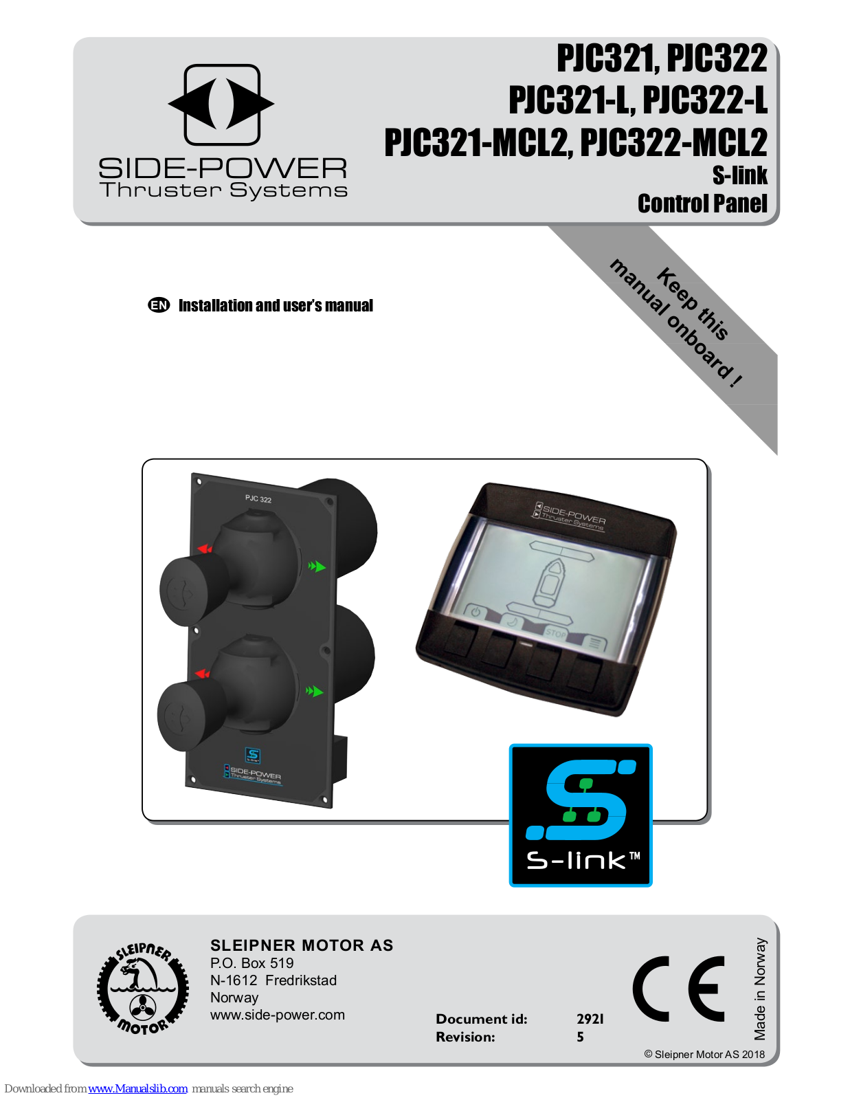 Side-Power PJC322, PJC321, PJC322-L, PJC321-L, PJC321-MCL2 Installation And User Manual